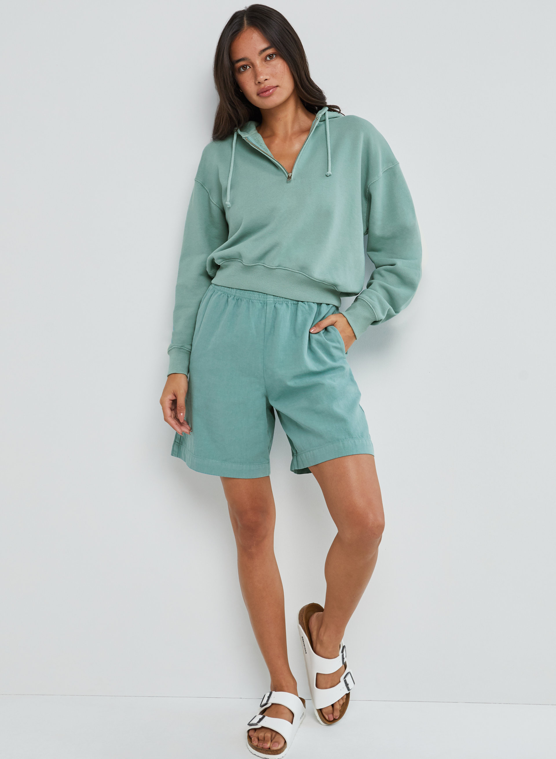 Free Terry Fleece 1/4-Zip Hoodie