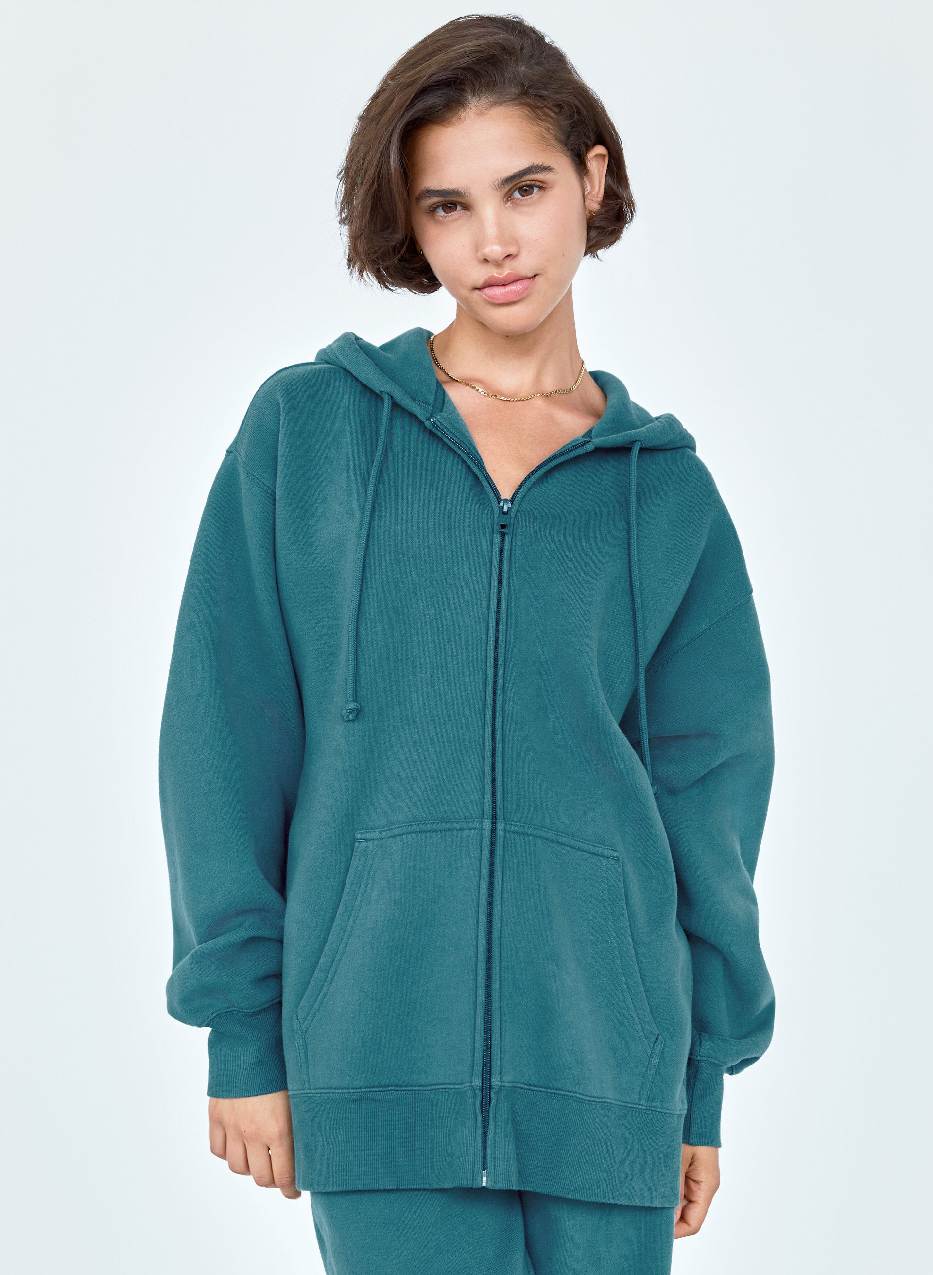 Cozy Fleece Boyfriend Zip-Up Hoodie