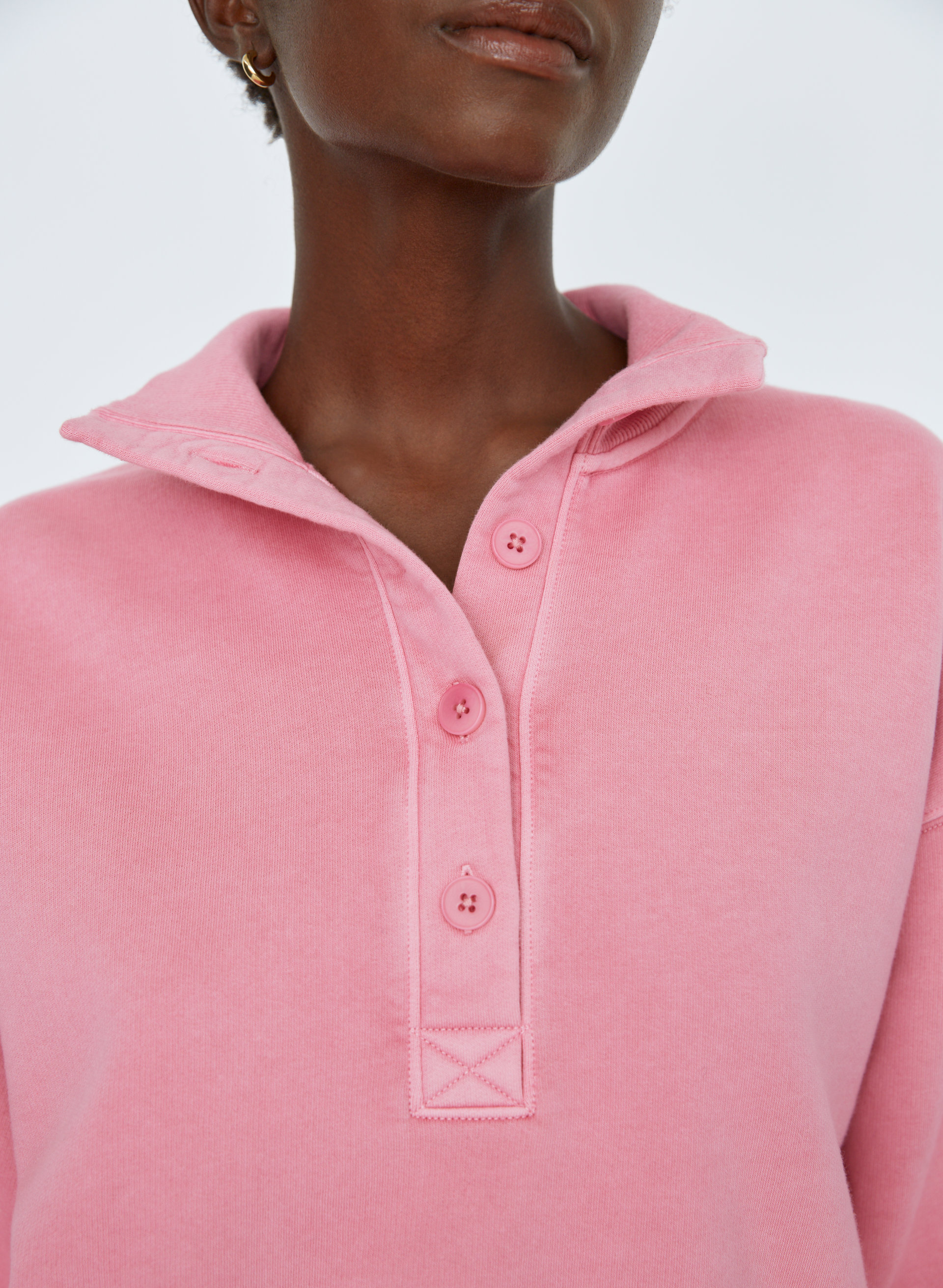 Free Fleece Button Sweatshirt