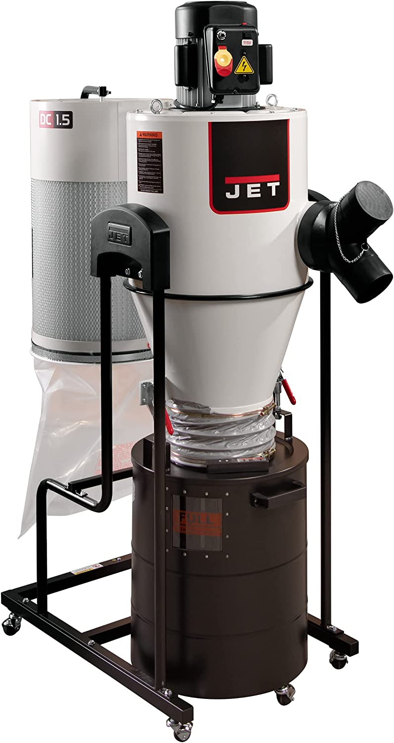 JET JCDC1.5 Cyclone Dust Collector, 2Micron Filter, 763 CFM, 11/2HP