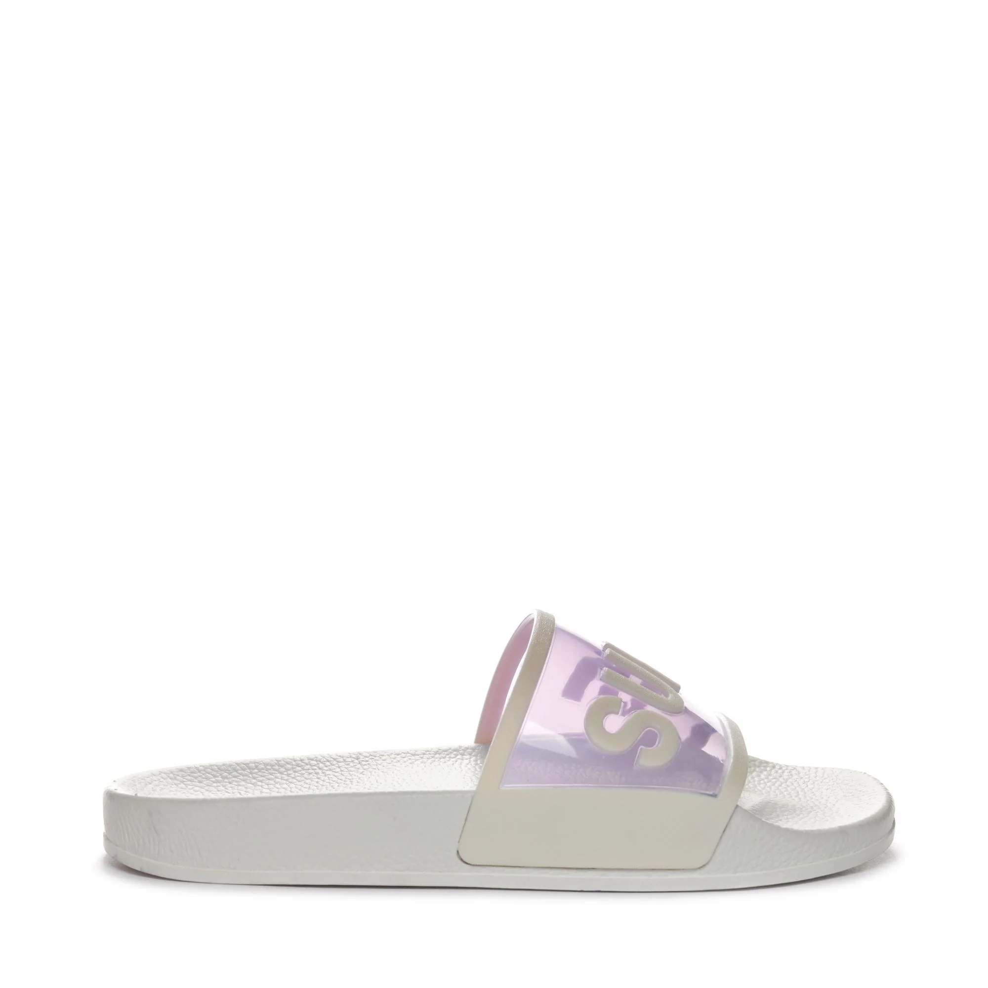 1908 SLIDES CLEAR IDENTITY - Slippers - SLIDE - Unisex - WHITE AVORIO-VIOLET LILLA
