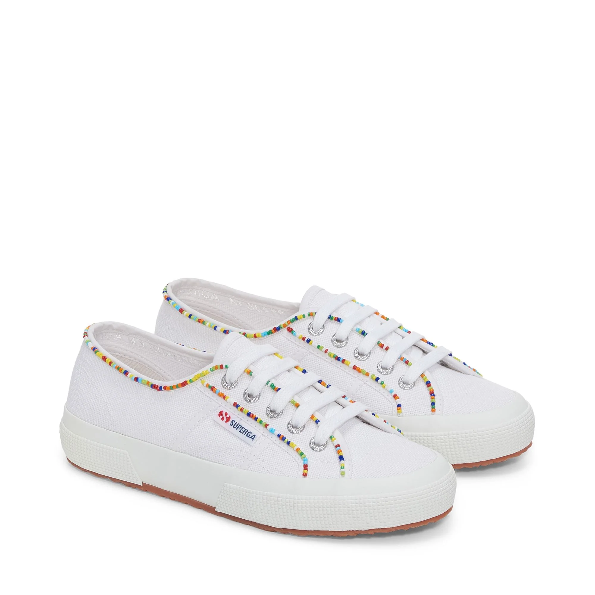 2750 MULTICOLOR BEADS - Le Superga - Low Cut - Woman - WHITE-MULTICOLOR BEADS