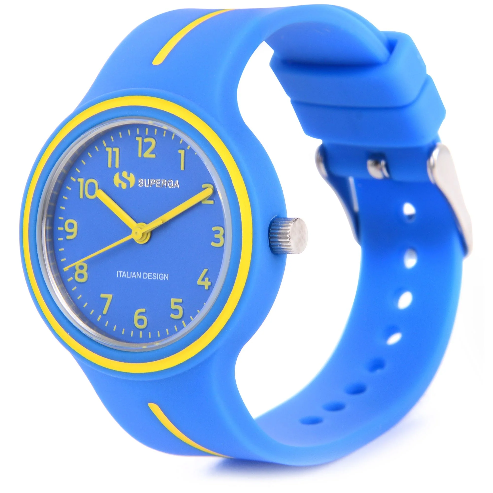 SUPERGA SMALL OLD - Analog - Wrist Watch - Kid unisex - STC043 BLUEMD-YELLOW