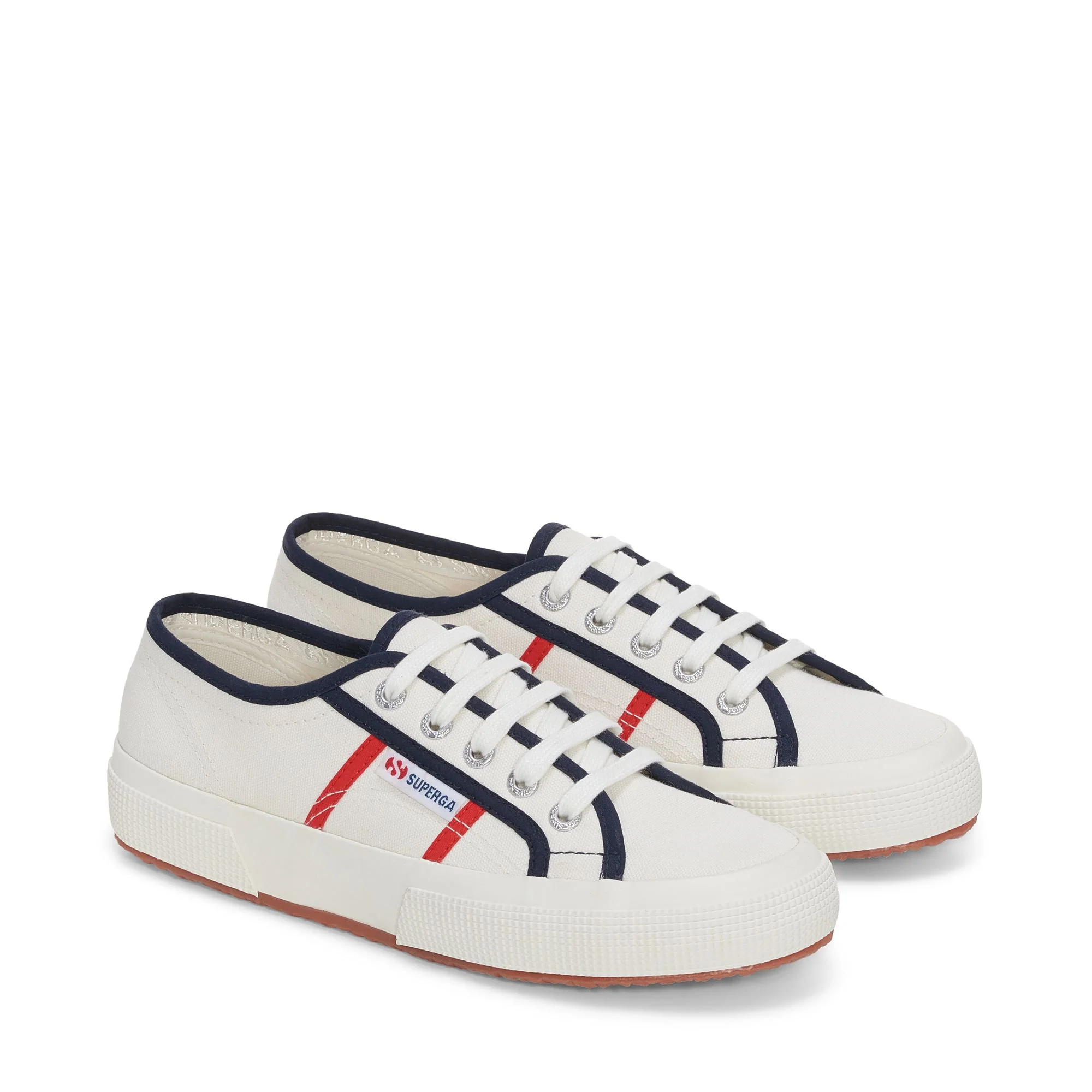 2750 COLORBLOCKING - Le Superga - Low Cut - Unisex - WHITE AVORIO-BLUE NAVY-RED