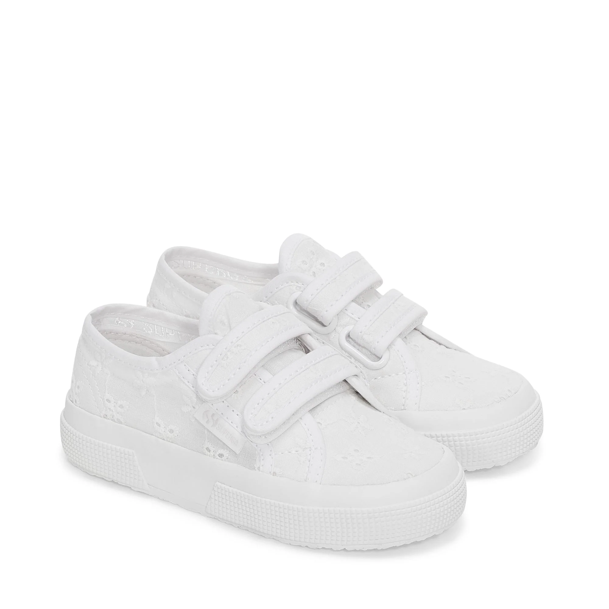 2750 KIDS STRAPS FLOWER SANGALLO - Le Superga - Low Cut - Girl - TOTAL WHITE