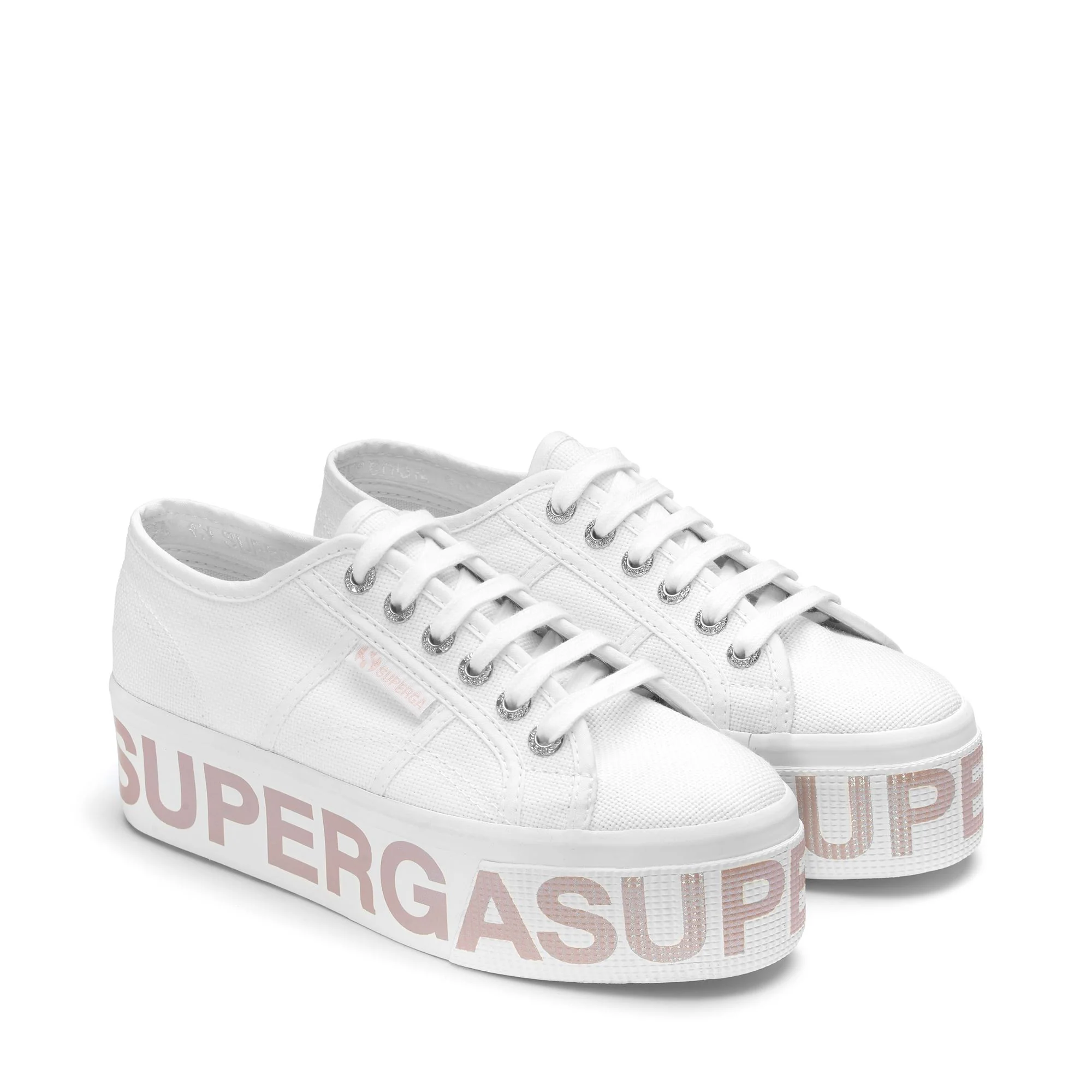 2790 PLATFORM LETTERING - Lady Shoes - Wedge - Woman - WHITE-OPALESCENT VIOLET LILLA ORANGE APRICOT
