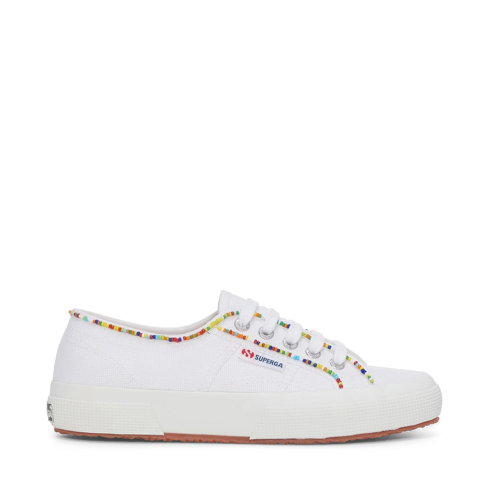 2750 MULTICOLOR BEADS - Le Superga - Low Cut - Woman - WHITE-MULTICOLOR BEADS
