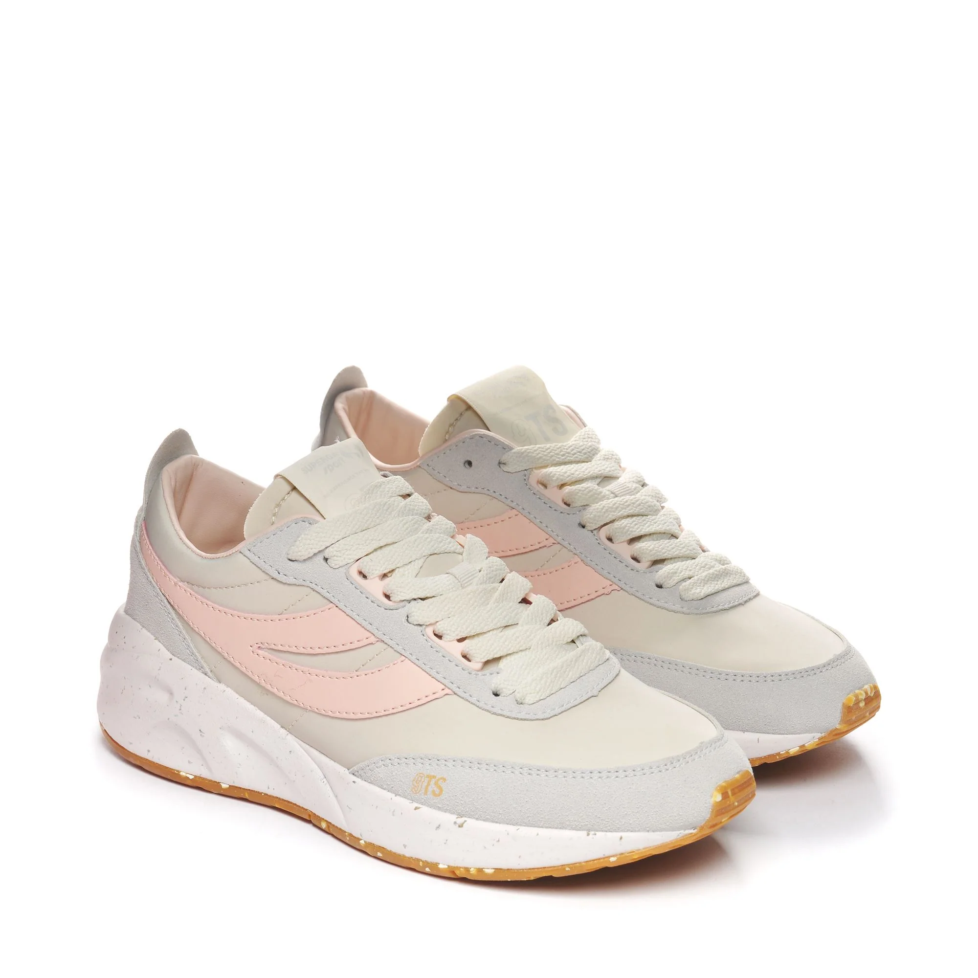 4089 TRAINING 9TS SLIM VEGAN MATERIAL - Sneakers - Low Cut - Unisex - BEIGE GESSO-GREY LT-PINK ISH-BEIGE