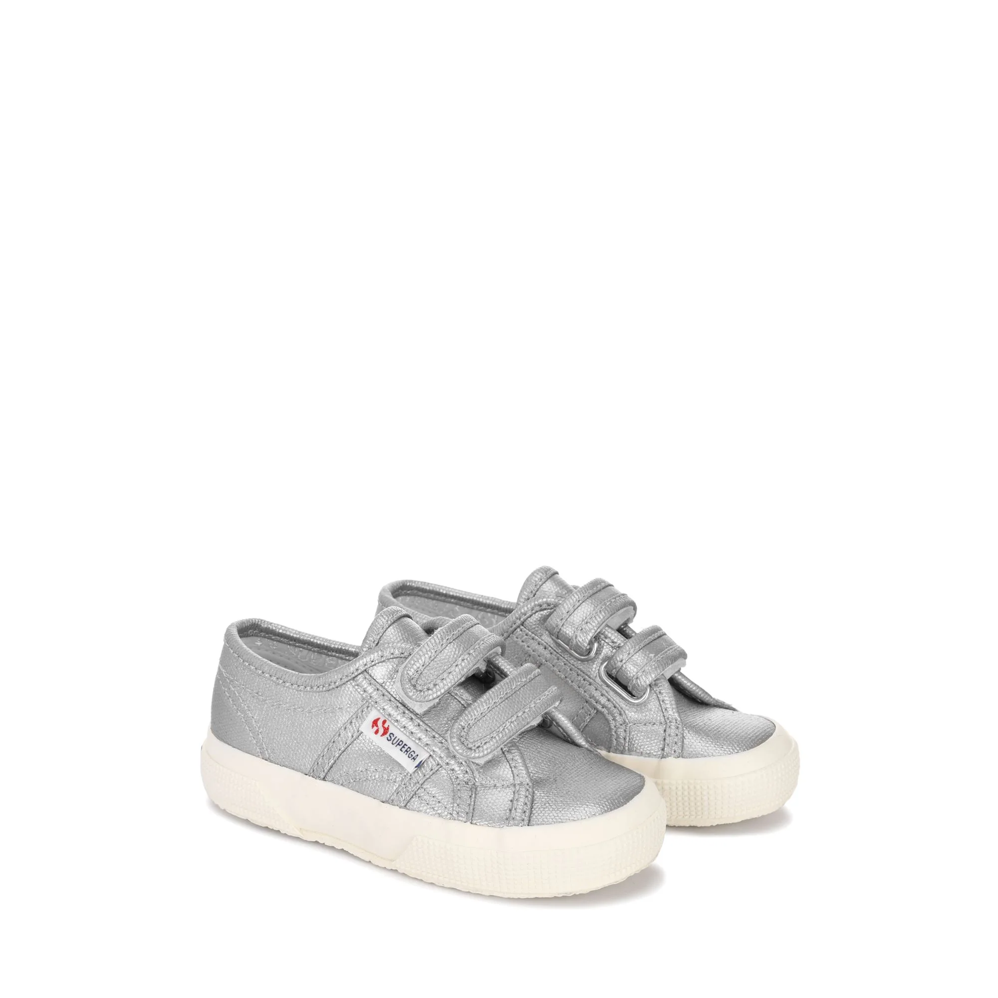 2750 KIDS STRAPS METALLIC CANVAS - Le Superga - Sneaker - Girl - GREY SILVER MATT-F AVORIO