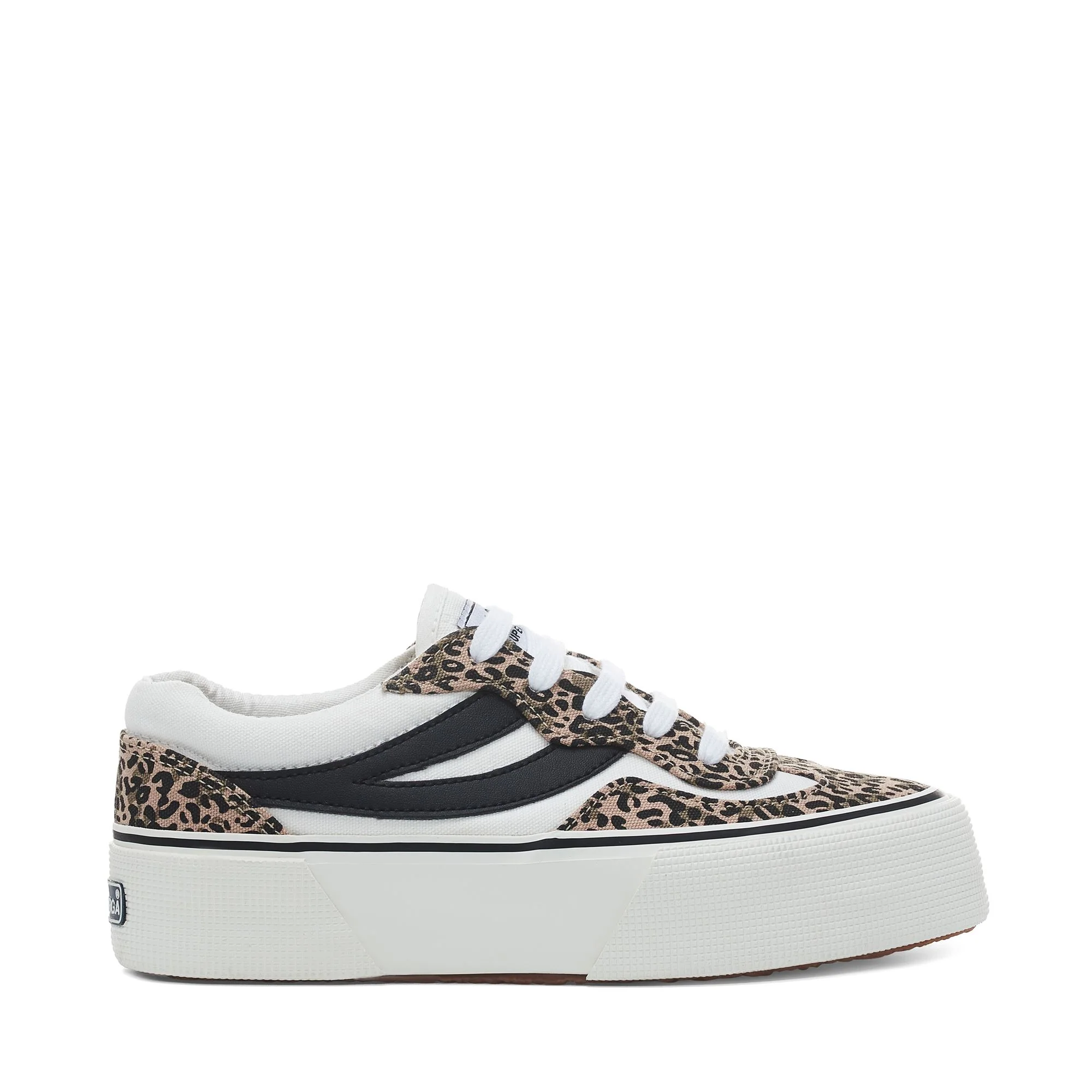 3041 REVOLLEY MICROLEOPARD PLATFORM - Sneakers - Wedge - Woman - WHITE AVORIO-MICRO LEOPARD-BLACK