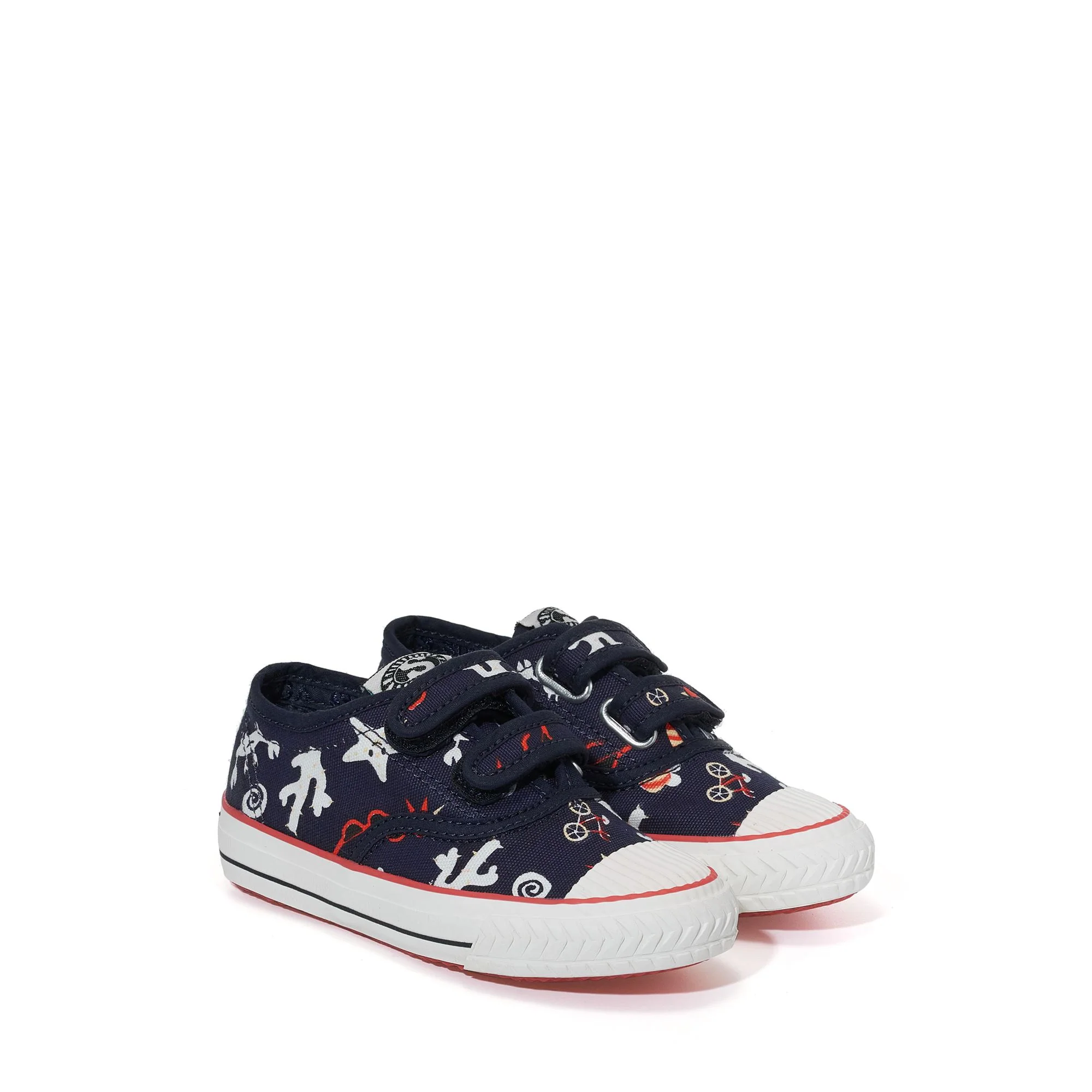 2977 KIDS COLLEGE STRAPS PRINT - Sneakers - Low Cut - Kid unisex - BLUE NAVY SEASTAR