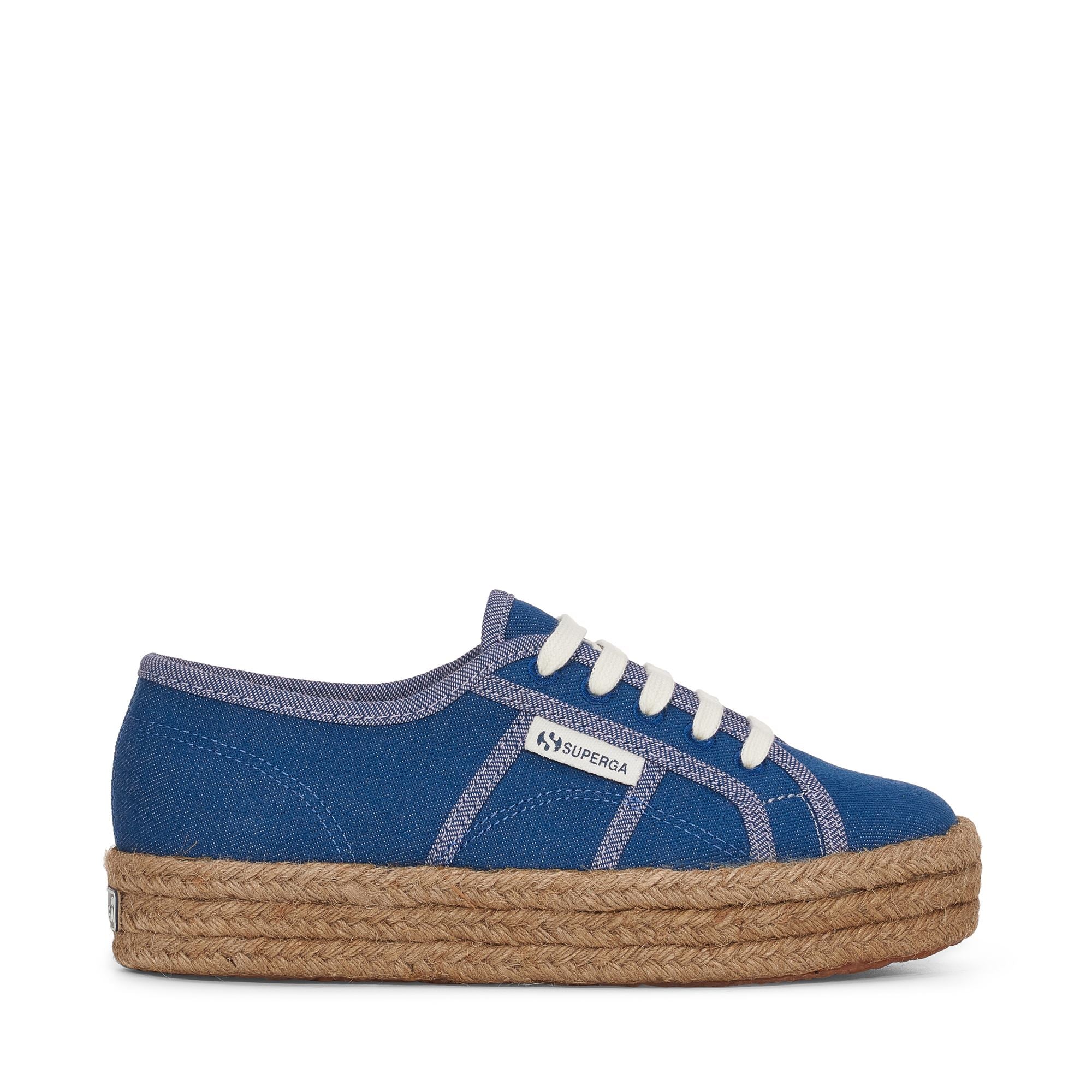 2730 ROPE REVERSE DENIM - Lady Shoes - Wedge - Woman - BLUE-VIOLET-OFF WHITE