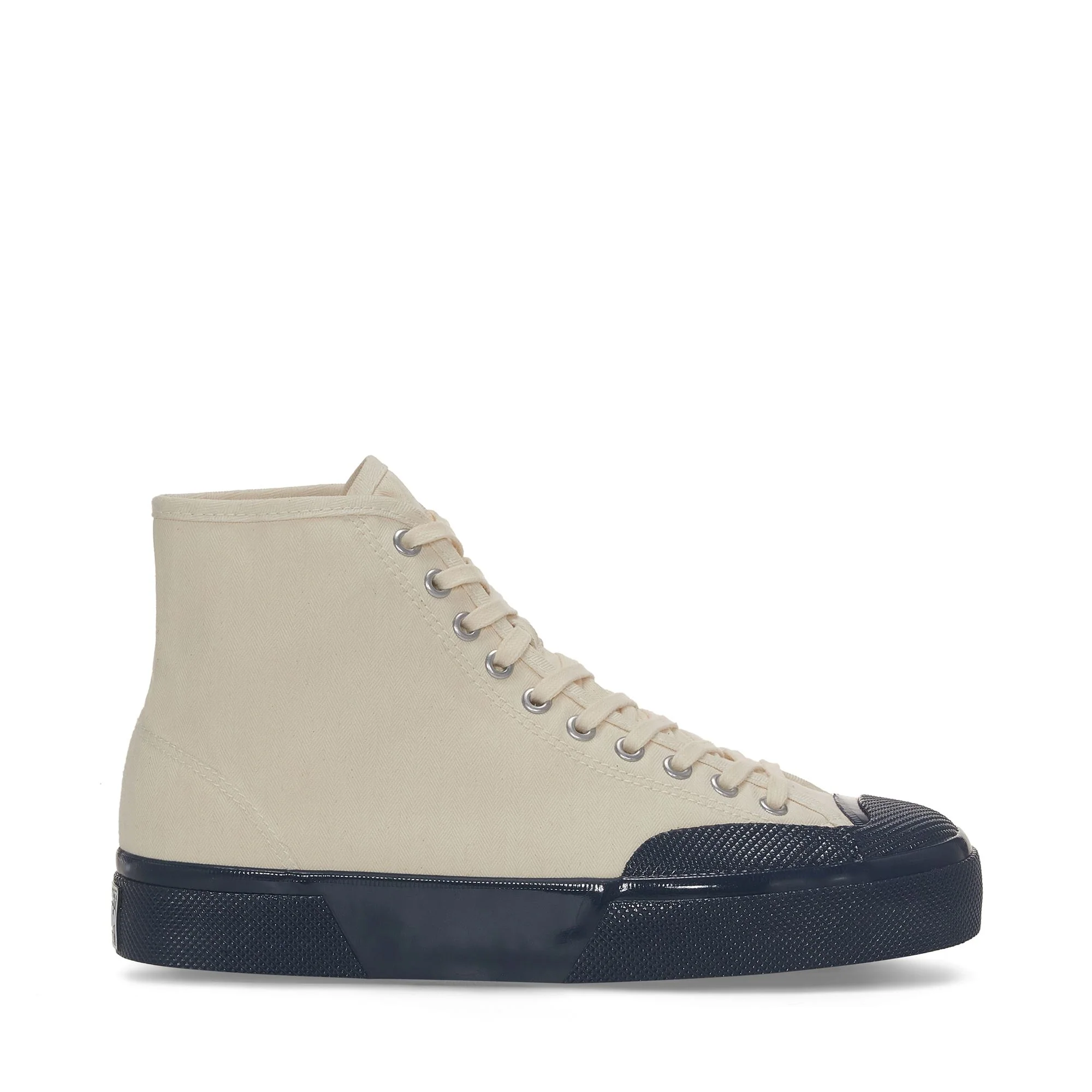 2433 TWISTED HERRINGBONE - Sneakers - High Cut - Man - OFF WHITE-BLUE PETROL