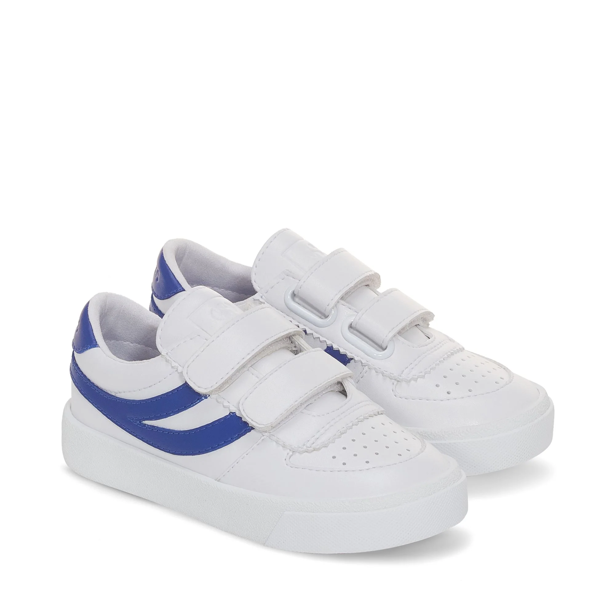 2846 KIDS SEATTLE STRAPS VEGAN MATERIAL - Sneakers - Low Cut - Kid unisex - WHITE-BLUE ROYAL
