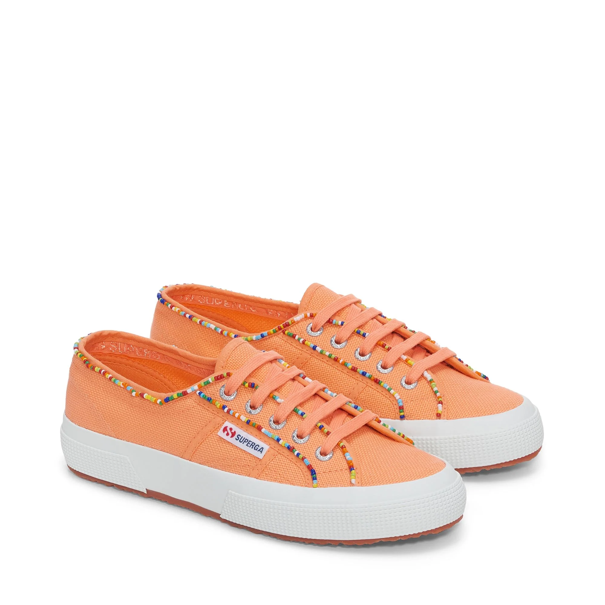 2750 MULTICOLOR BEADS - Le Superga - Low Cut - Woman - ORANGE MELON-MULTICOLOR BEADS