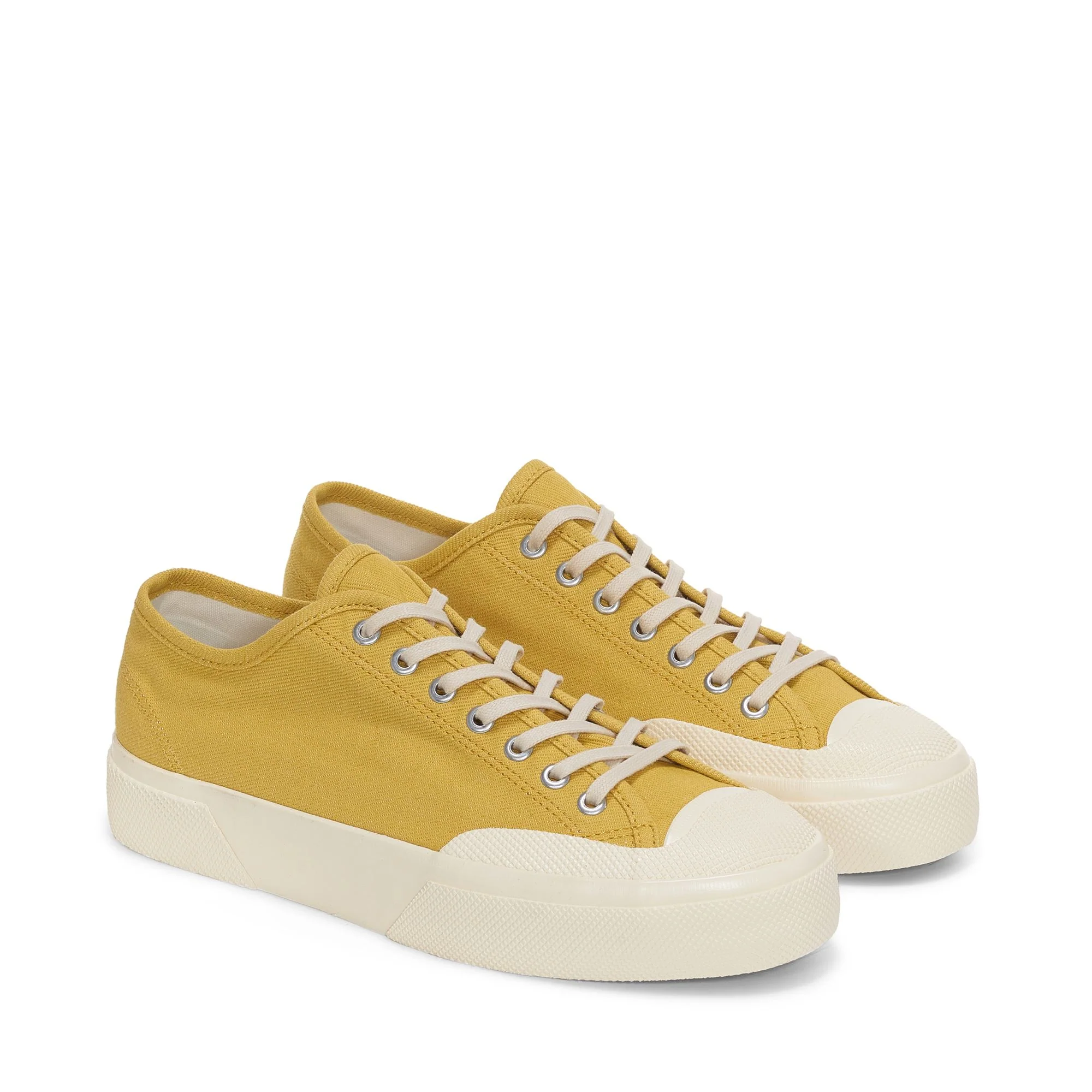 2432 WORKS LOW CUT DENIM YARN DYED - Le Superga - Low Cut - Unisex - YELLOW-OFF WHITE