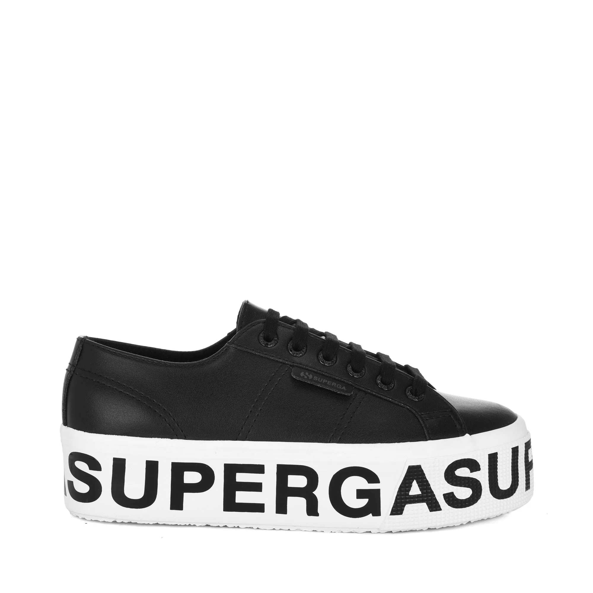 2790 VEGAN MATERIAL PLATFORM LETTERING - Lady Shoes - Wedge - Woman - BLACK