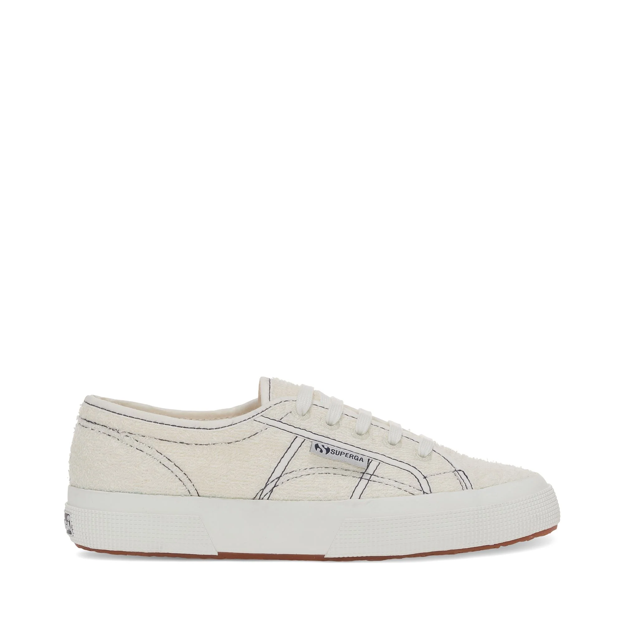 2750 COTTON TERRY - Le Superga - Low Cut - Unisex - WHITE AVORIO-NAVY-F AVORIO