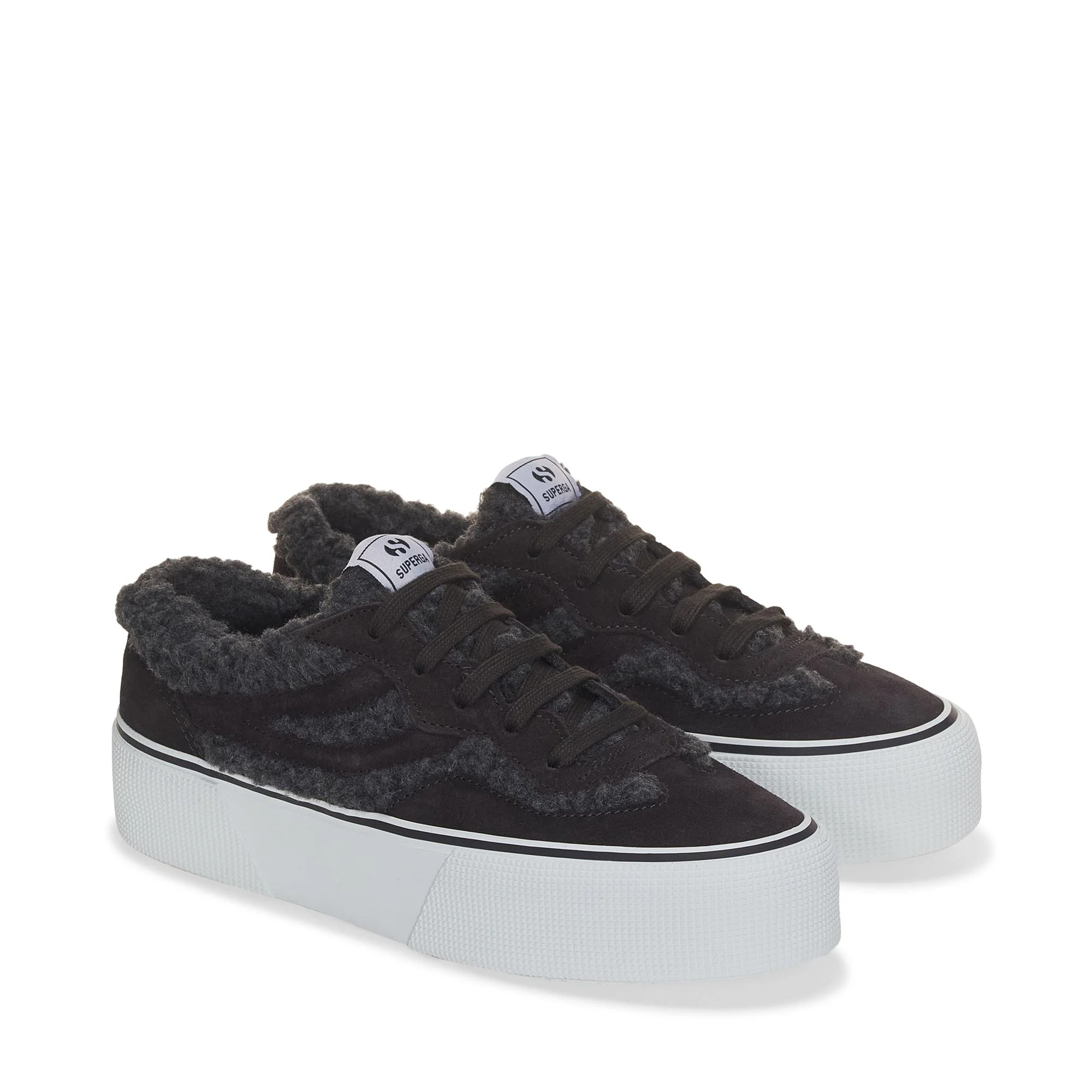3041 REVOLLEY TEDDY PLATFORM - Sneakers - Low Cut - Unisex - BLACK BRISTOL-WHITE