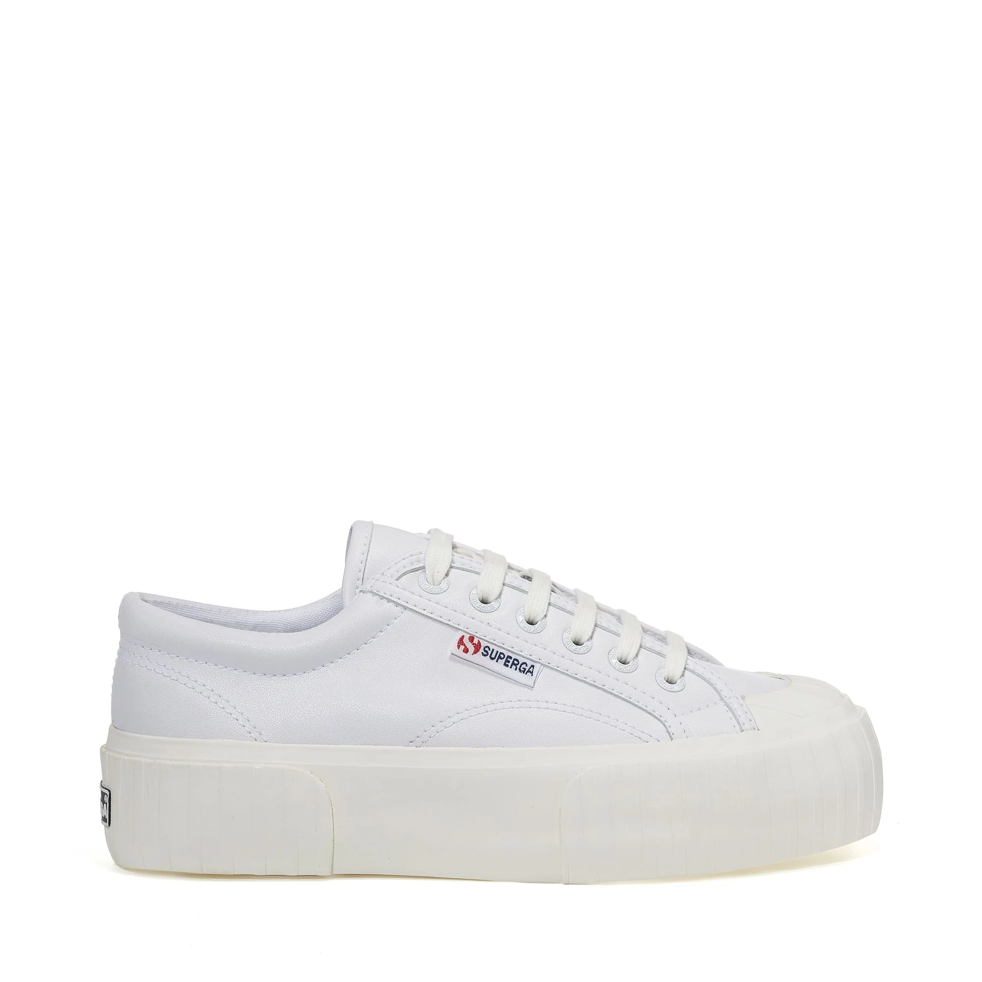2631 STRIPE PLATFORM VEGAN MATERIAL - Sneakers - Wedge - Woman - WHITE-WHITE AVORIO