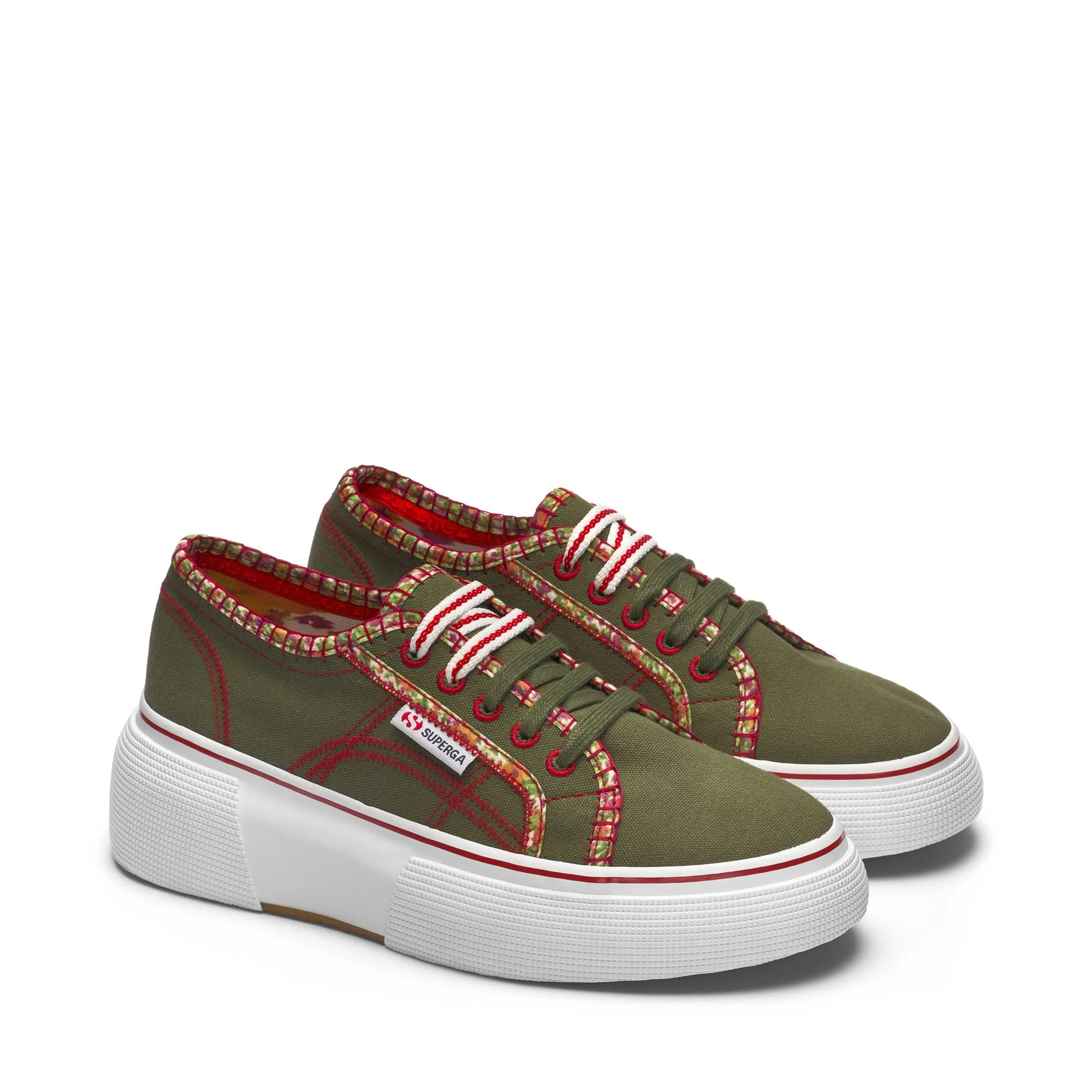 2287 BUBBLE LINE SUPERMAX - Lady Shoes - Wedge - Woman - CAPULET OLIVE-ORANGE FLOWERS