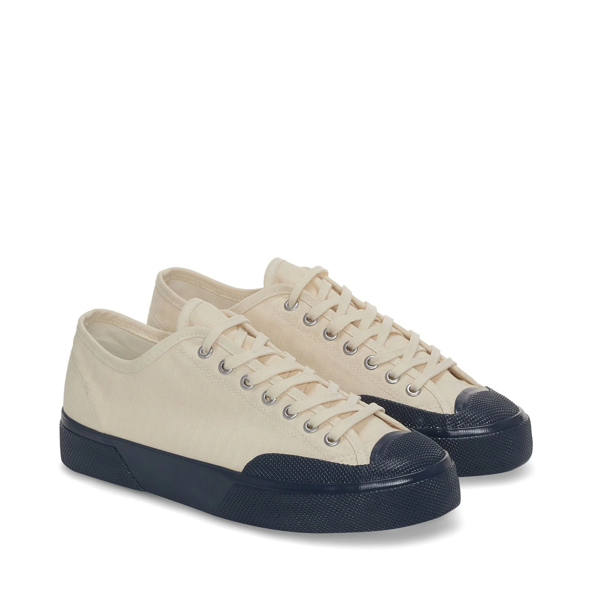 2432 TWISTED HERRINGBONE - Sneakers - Low Cut - Man - OFF WHITE-BLUE PETROL