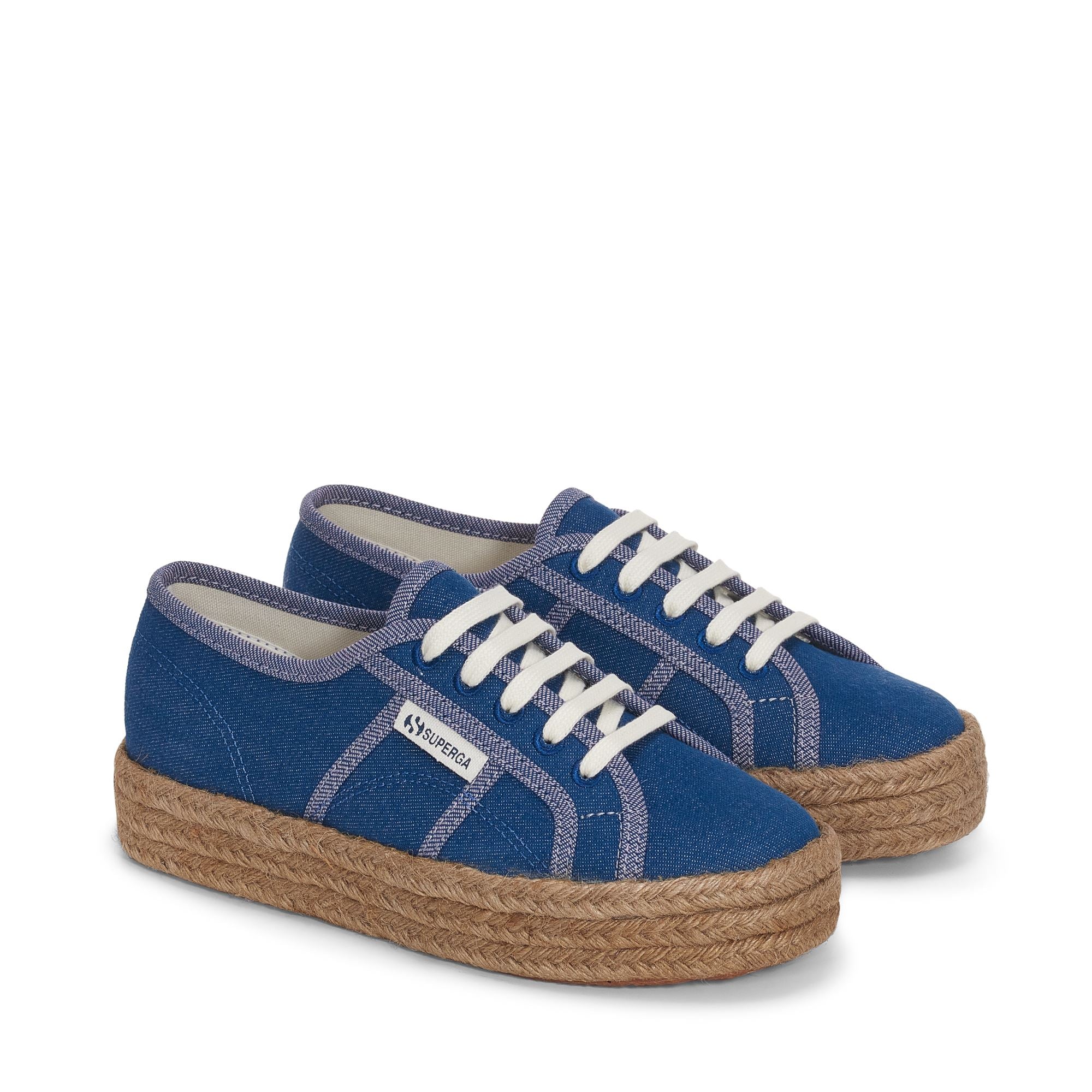 2730 ROPE REVERSE DENIM - Lady Shoes - Wedge - Woman - BLUE-VIOLET-OFF WHITE