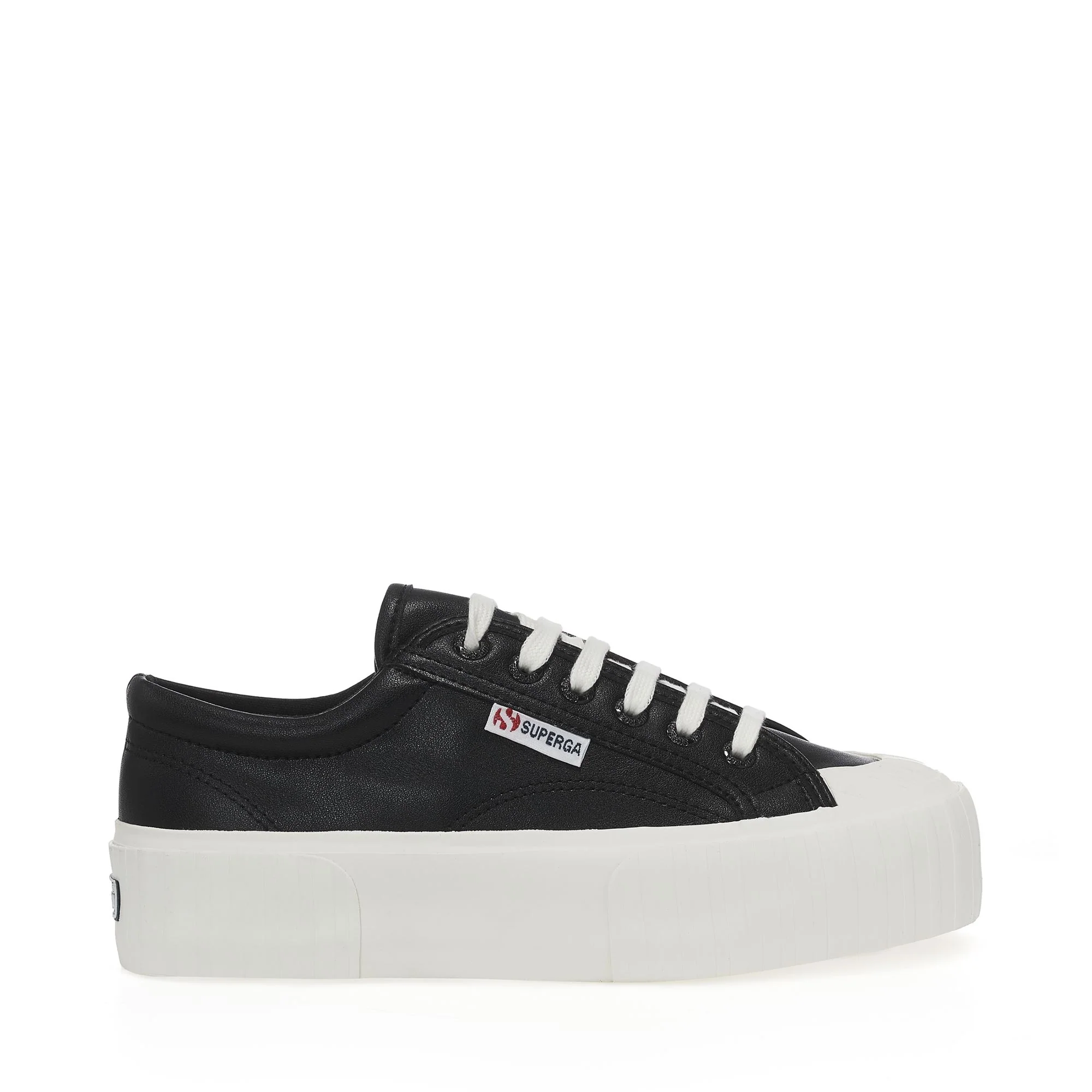 2631 STRIPE PLATFORM VEGAN MATERIAL - Sneakers - Wedge - Woman - BLACK-WHITE AVORIO