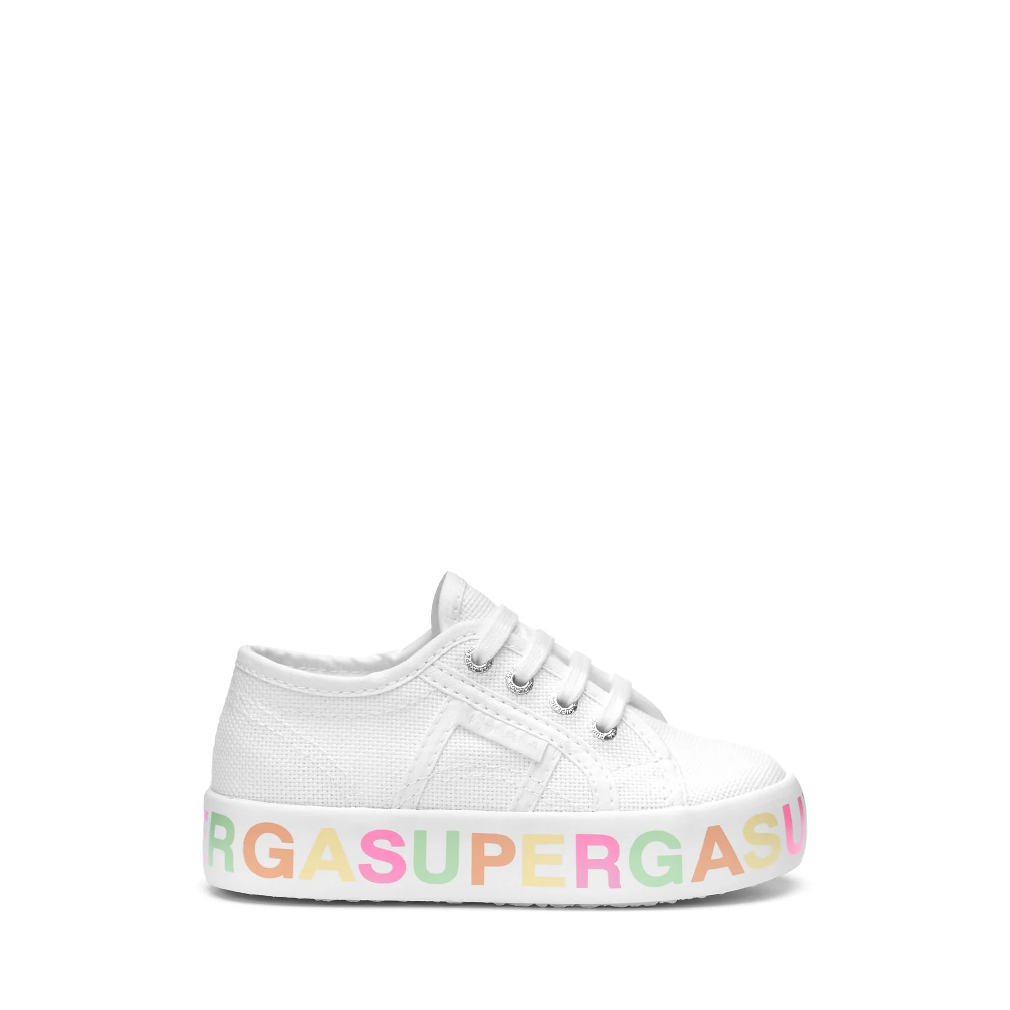 2730 KIDS PLATFORM LETTERING - Lady Shoes - Wedge - Girl - WHITE-CANDY MULTICOLOR