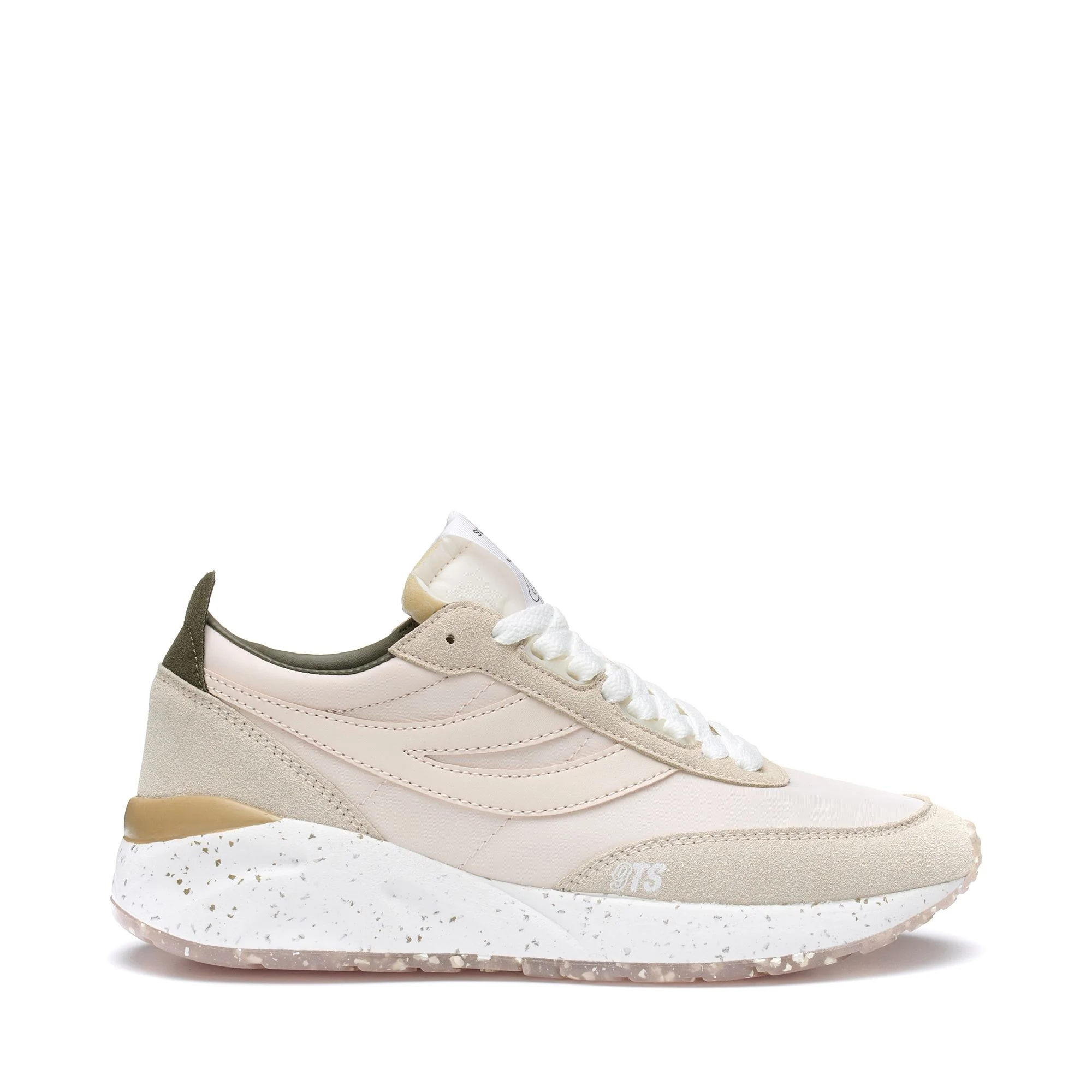 4089 TRAINING 9TS SLIM VEGAN MATERIAL - Sneakers - Low Cut - Unisex - PINK ALMOND-GREEN OLIVE-F AVORIO