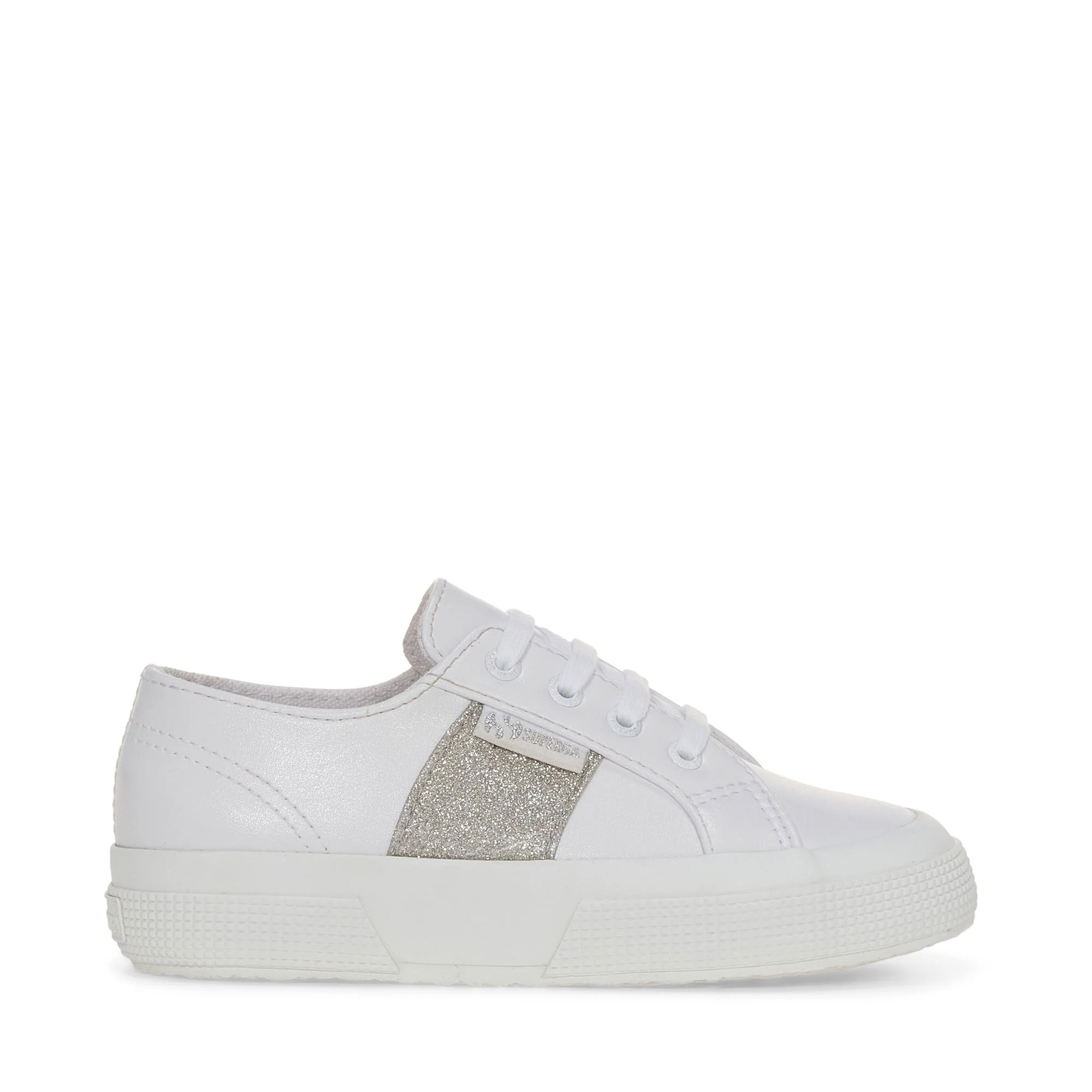 2750 KIDS SYNTHETIC MATERIAL GLITTER - Le Superga - Sneaker - Girl - WHITE-SILVER
