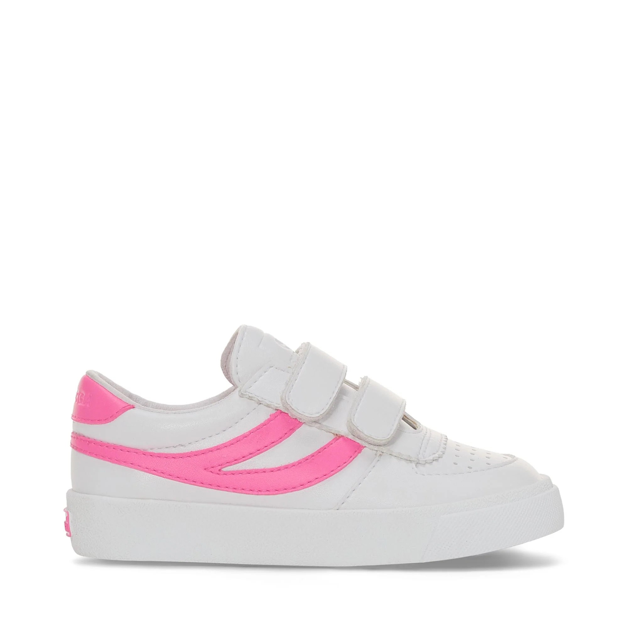2846 KIDS SEATTLE STRAPS VEGAN MATERIAL - Sneakers - Low Cut - Kid unisex - WHITE-NEON PINK