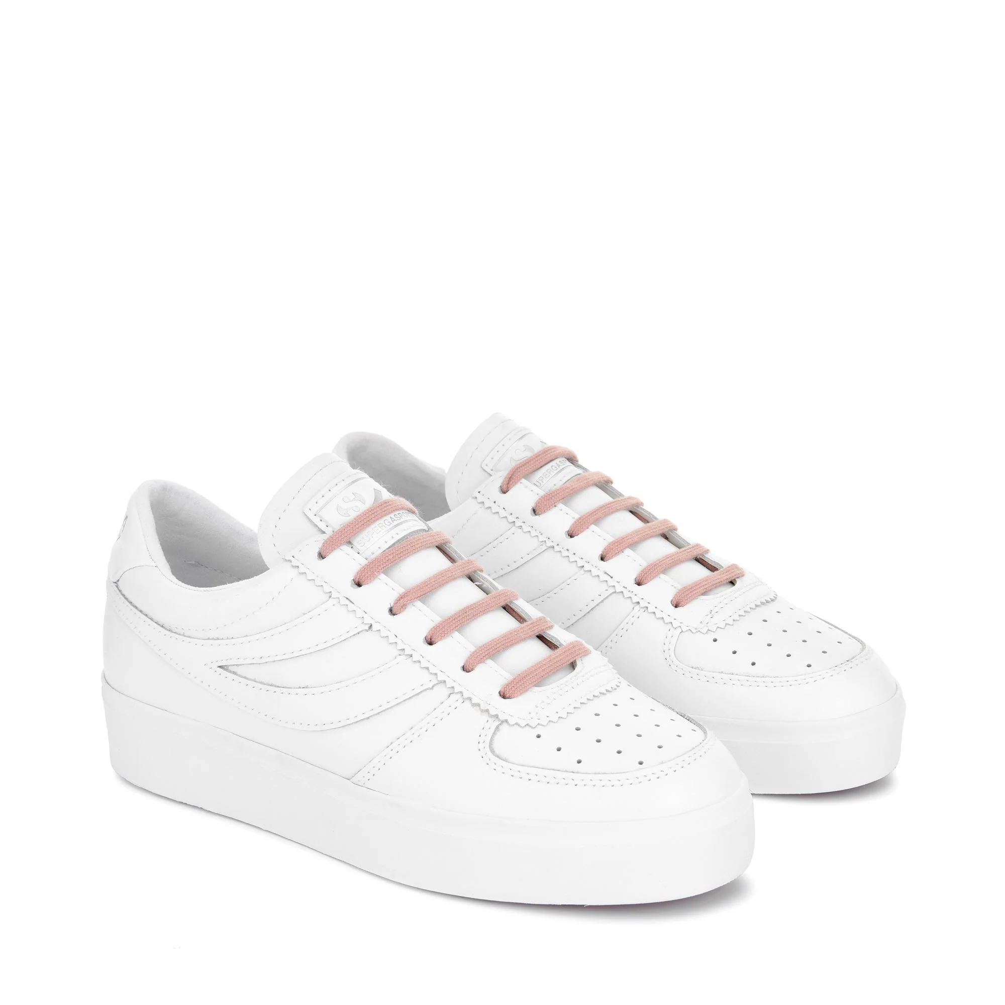 2850 SEATTLE 3 COMFORT LEATHER - Sneakers - Wedge - Woman - WHITE-SILVER-PINK SMOKE