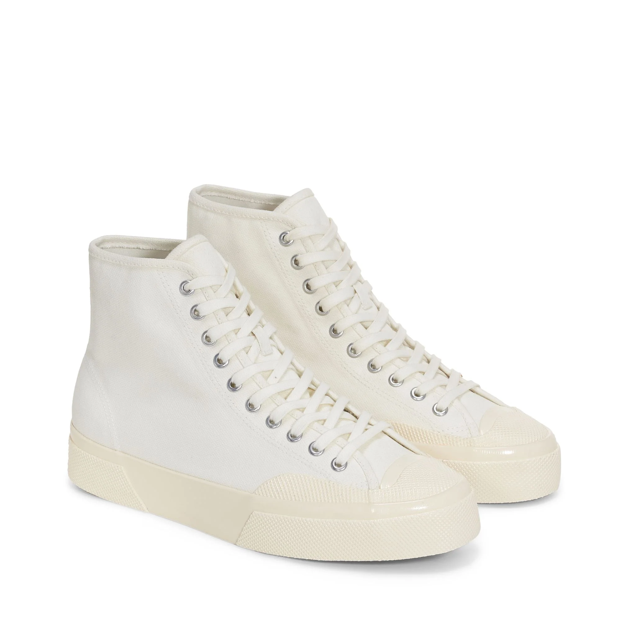 2433 WORKS HIGH CUT BROKENTWILL - Le Superga - Mid Cut - Unisex - WHITE-OFF WHITE