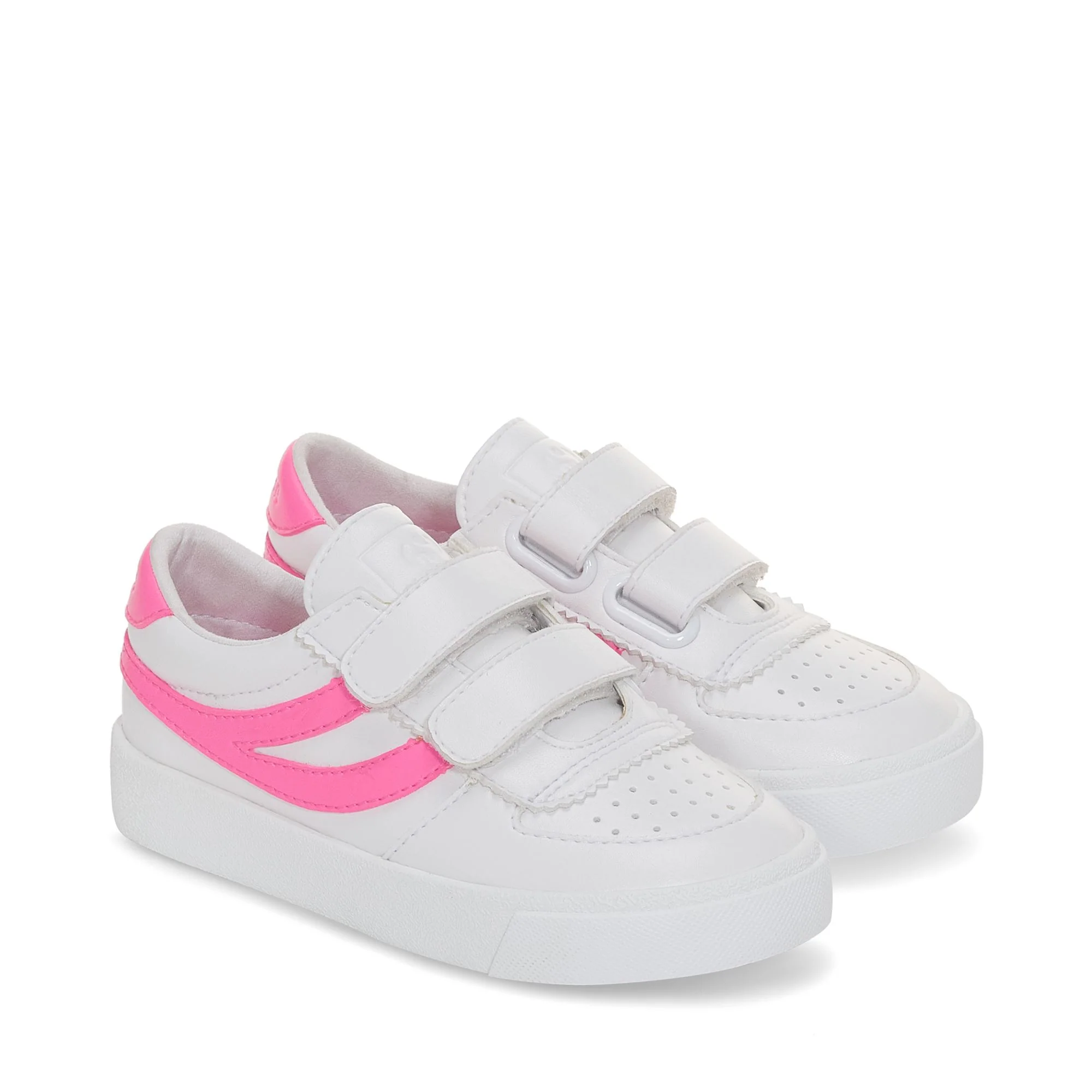 2846 KIDS SEATTLE STRAPS VEGAN MATERIAL - Sneakers - Low Cut - Kid unisex - WHITE-NEON PINK