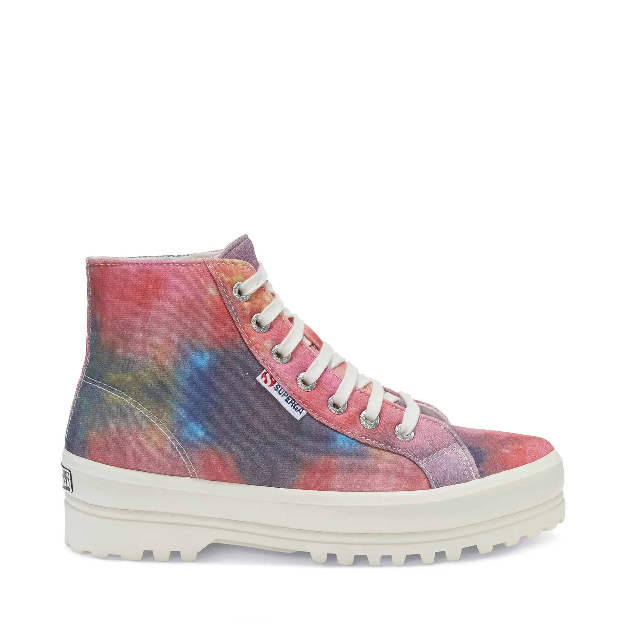 2341 ALPINA TIE DYE COTTON FLEECE - Ankle Boots - Laced - Woman - DEEP PURPLE TIE DYE-F AVORIO