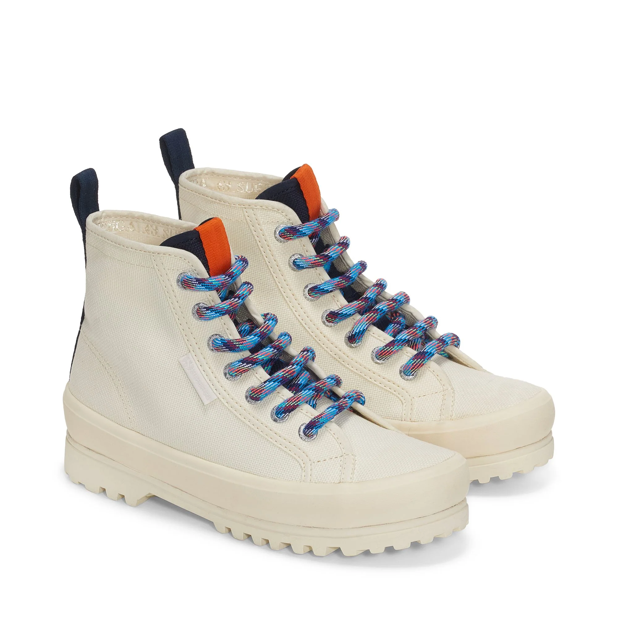 2431 ALPINA TREK SHOELACES - Ankle Boots - Laced - Unisex - BEIGE NATURAL-NAVY-ORANGE