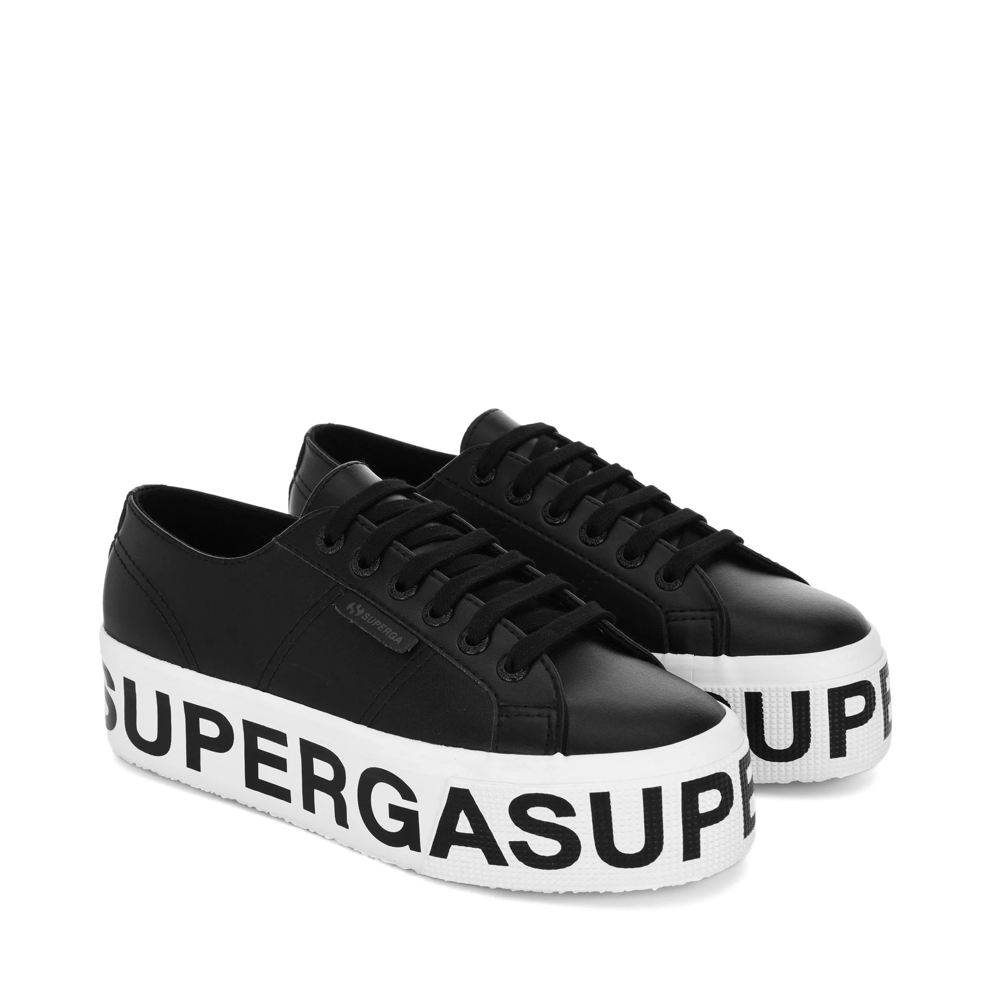 2790 VEGAN MATERIAL PLATFORM LETTERING - Lady Shoes - Wedge - Woman - BLACK
