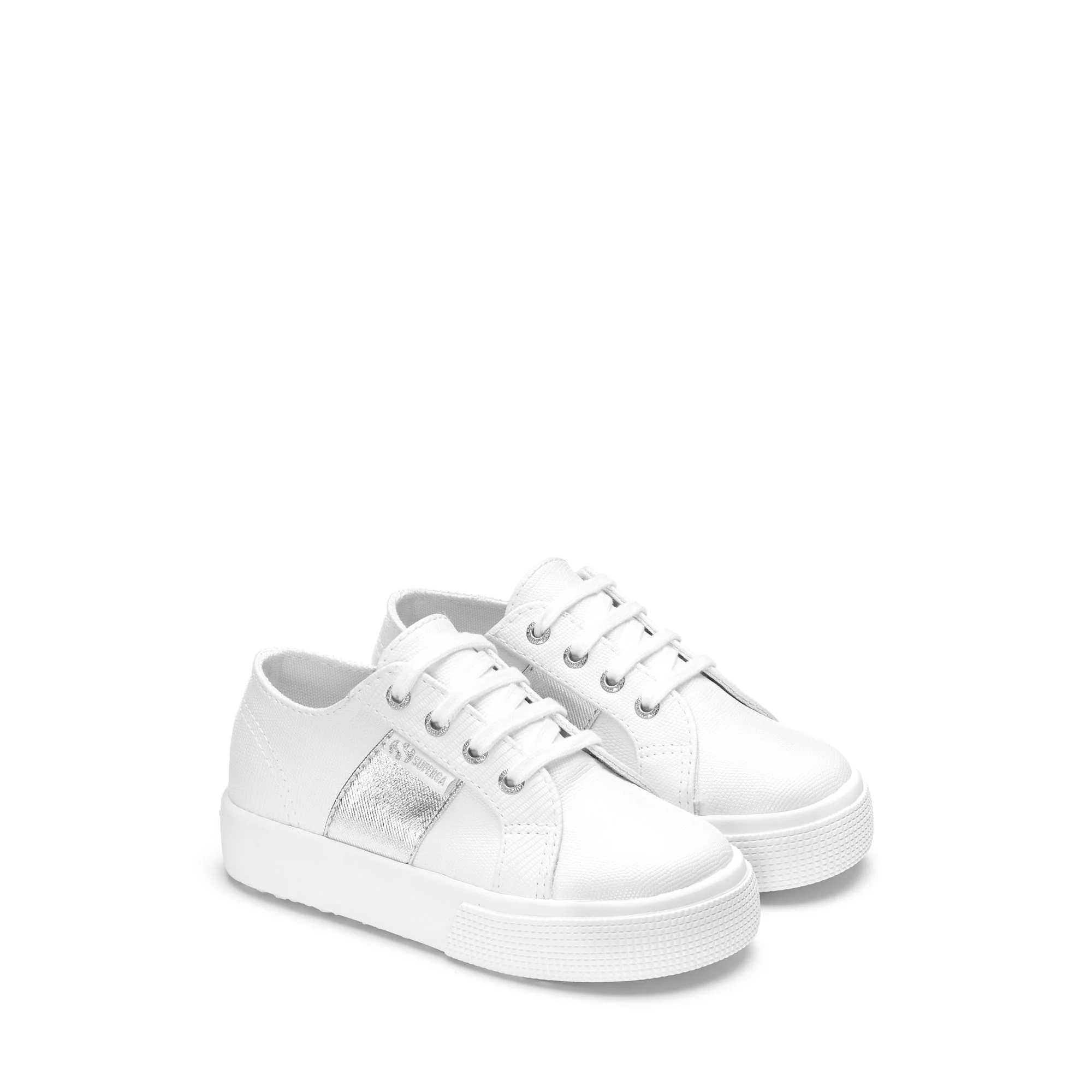 2730 KIDS SYNTHETIC SNAKE COTMET - Lady Shoes - Wedge - Girl - WHITE-SILVER