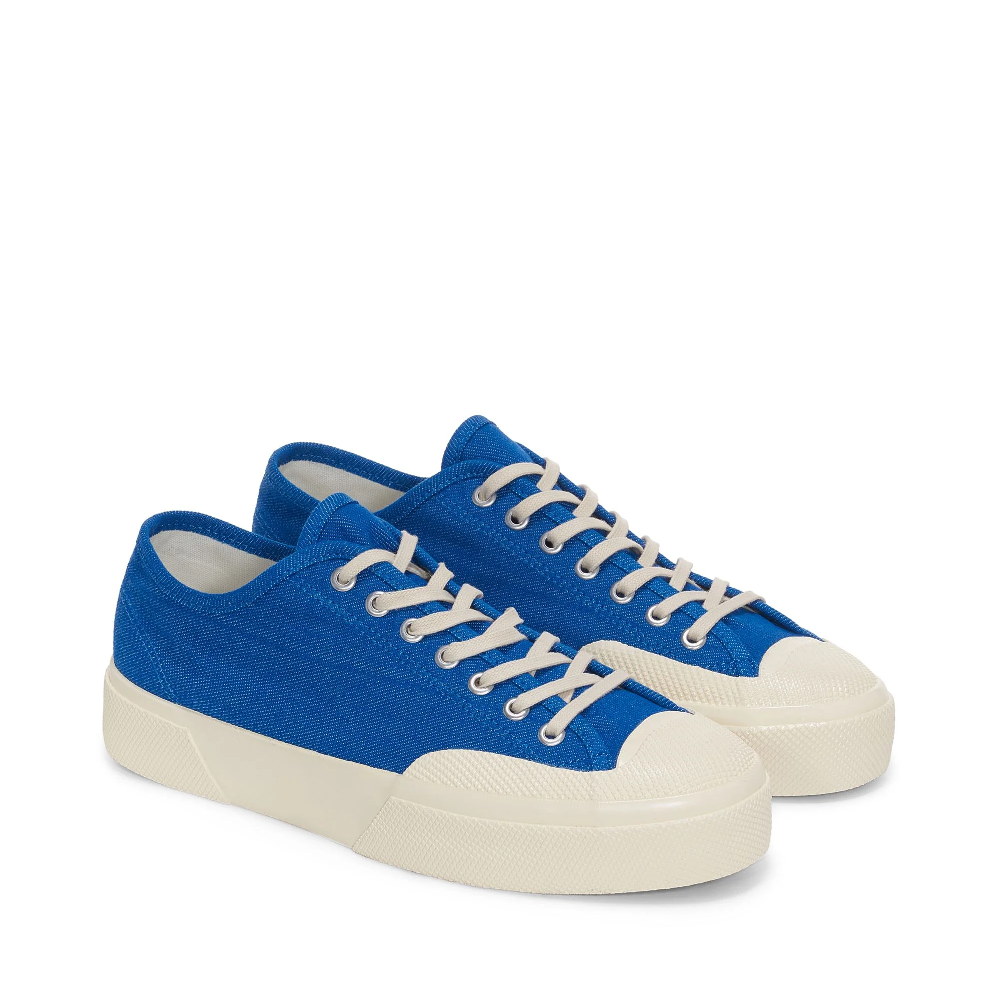 2432 WORKS LOW CUT DENIM YARN DYED - Le Superga - Low Cut - Unisex - BLUE-OFF WHITE
