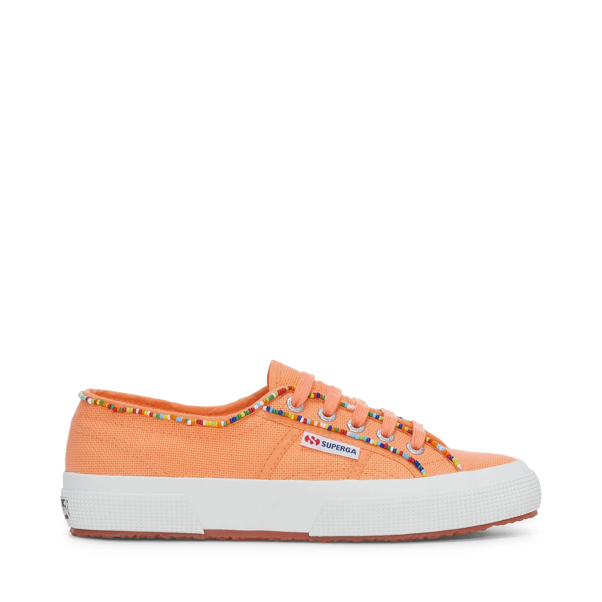 2750 MULTICOLOR BEADS - Le Superga - Low Cut - Woman - ORANGE MELON-MULTICOLOR BEADS