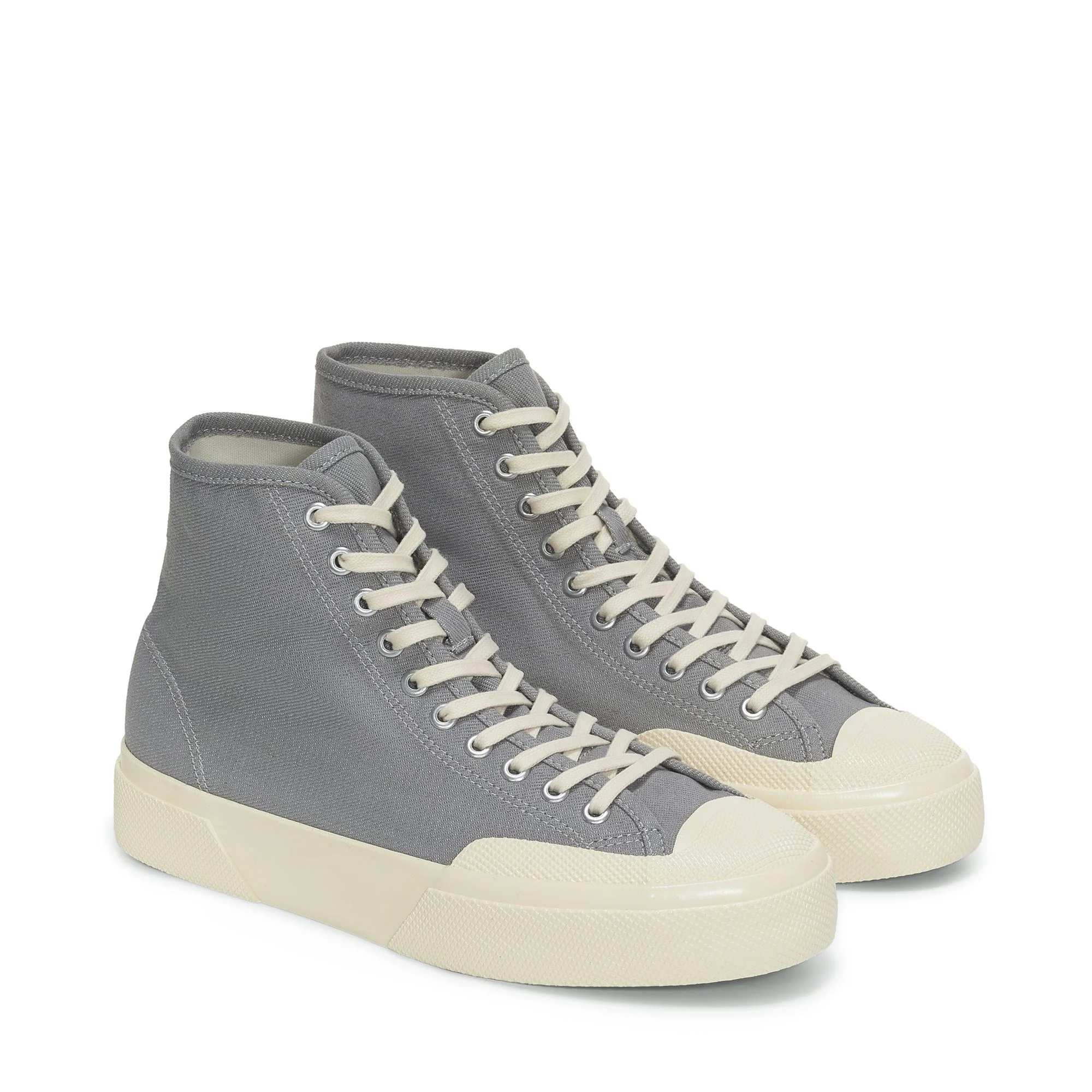 2433 WORKS HIGH CUT DENIM YARN DYED - Le Superga - Mid Cut - Unisex - GREY-OFF WHITE