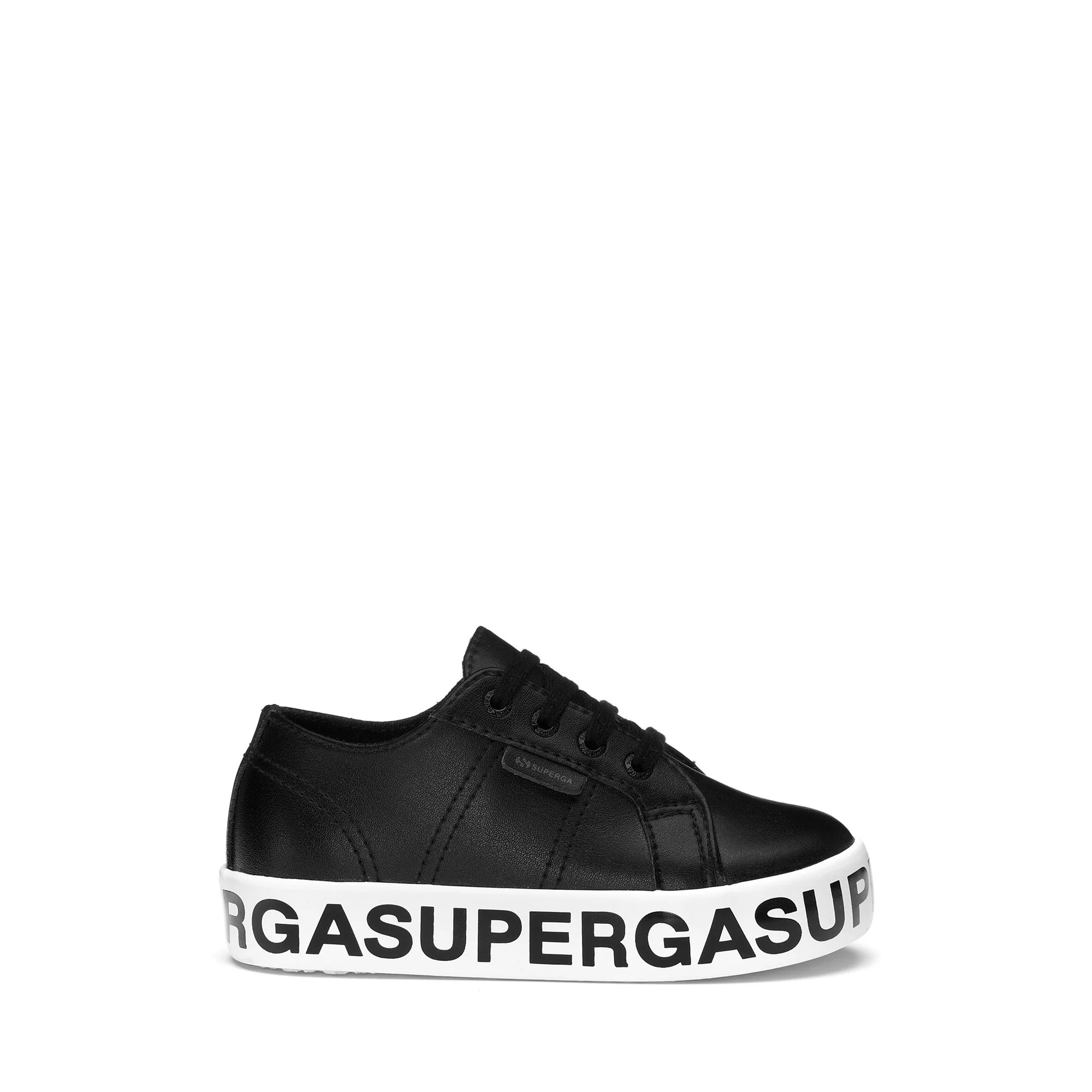 2730 KIDS VEGAN MATERIAL PLATFORM LETTERING - Lady Shoes - Wedge - Girl - BLACK