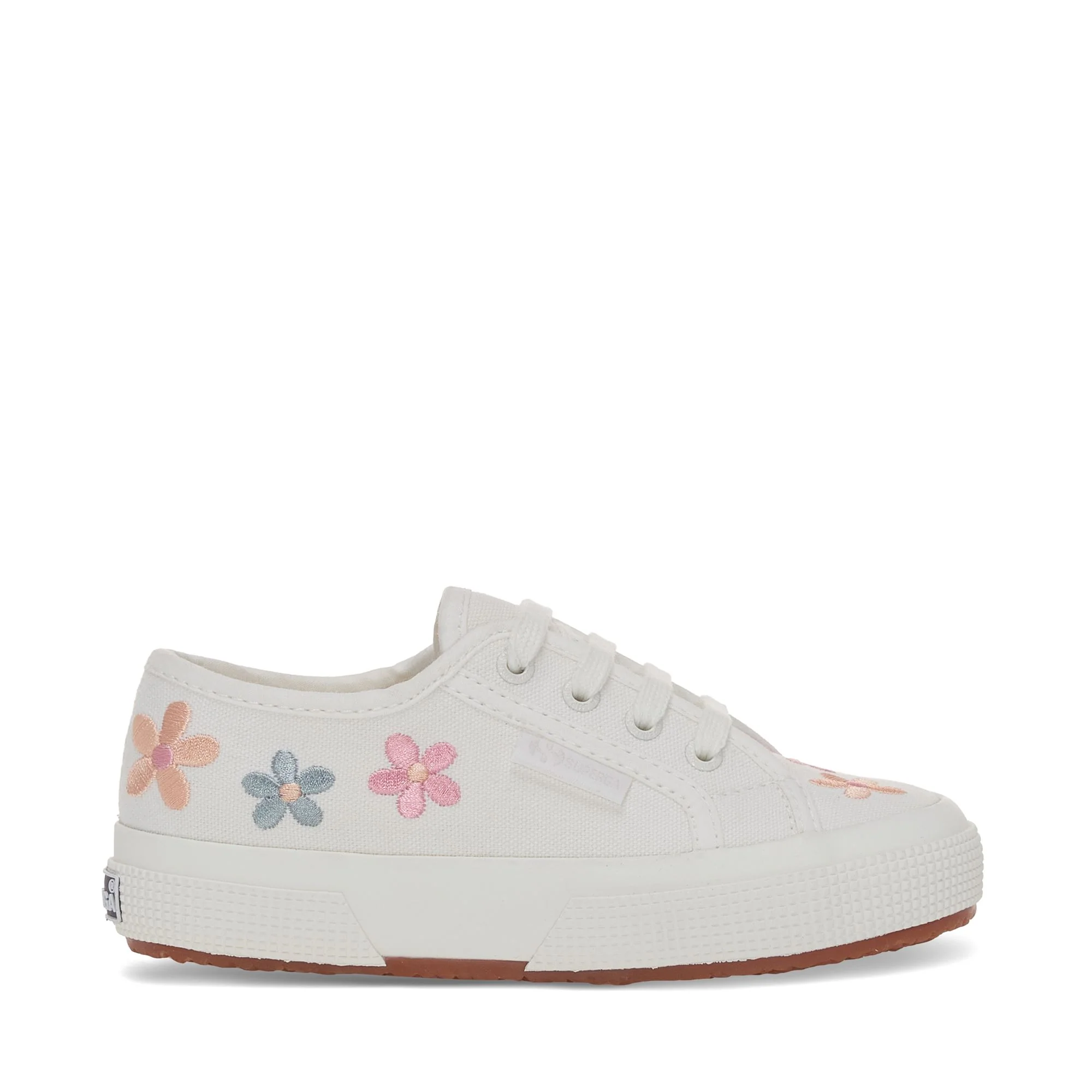 2750 KIDS EMBROIDERY FLOWERS - Le Superga - Sneaker - Girl - WHITE AVORIO-MULTICOLOR FLOWERS