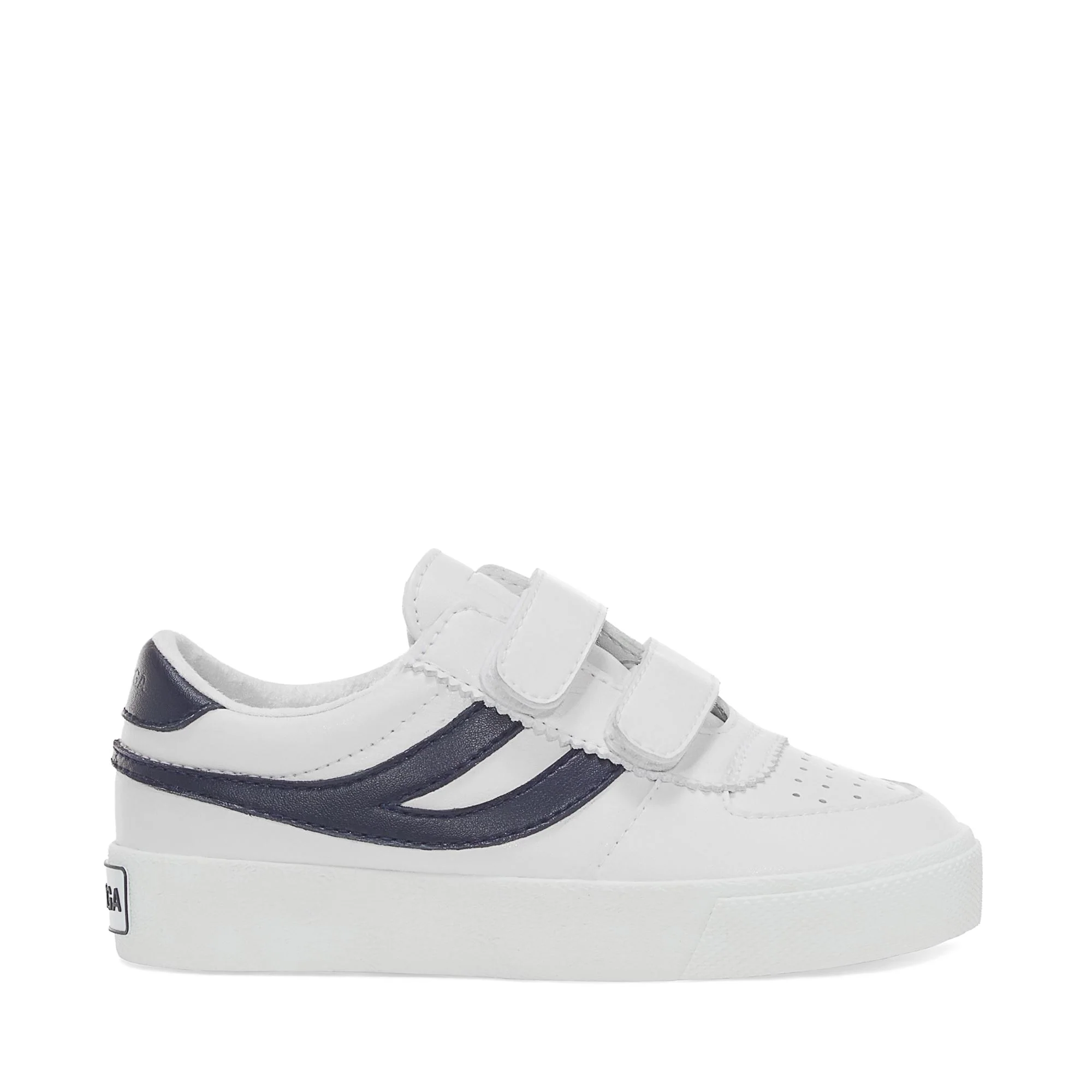 2846 KIDS SEATTLE STRAPS VEGAN MATERIAL - Sneakers - Low Cut - Kid unisex - WHITE-BLUE GREY DK