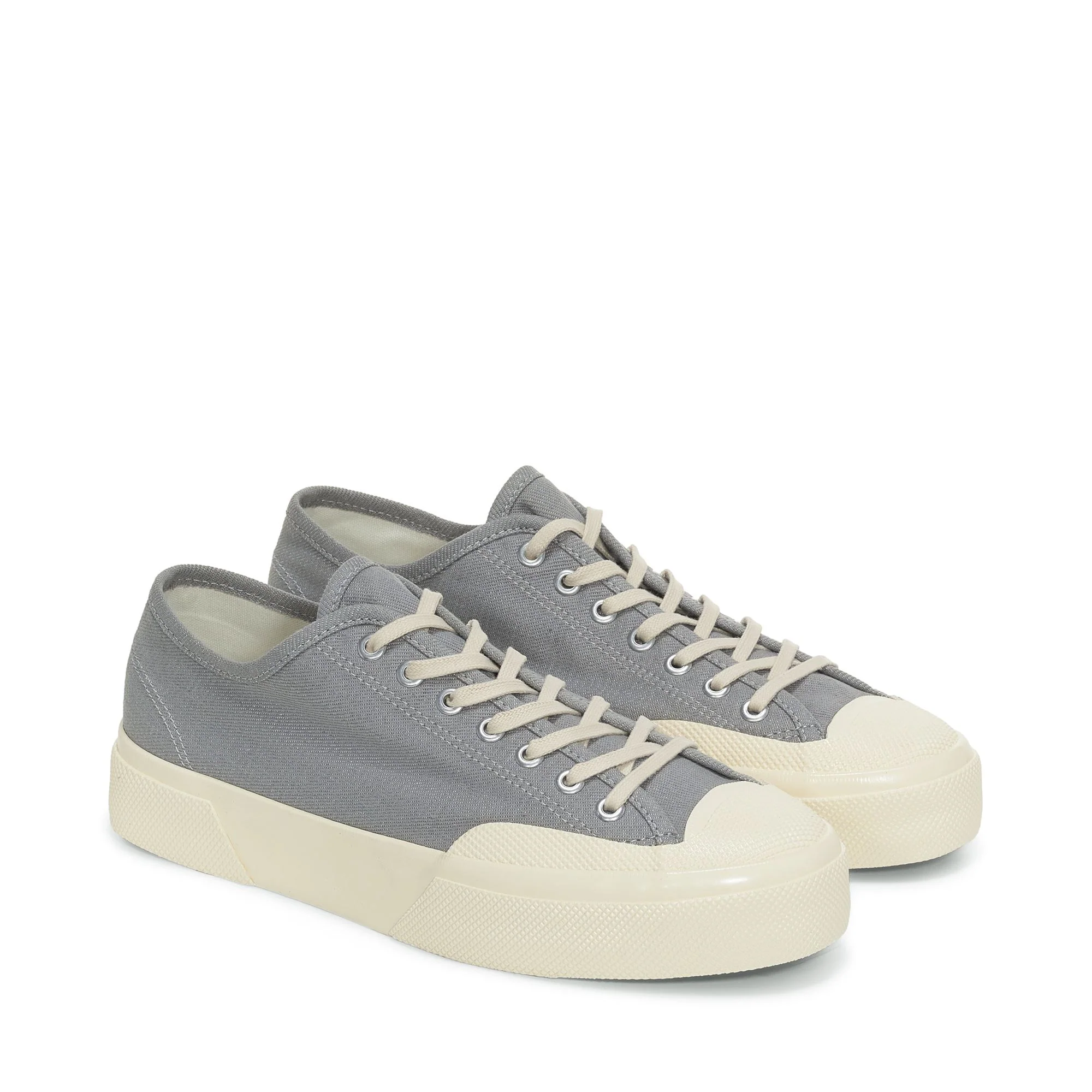 2432 WORKS LOW CUT DENIM YARN DYED - Le Superga - Low Cut - Unisex - GREY-OFF WHITE