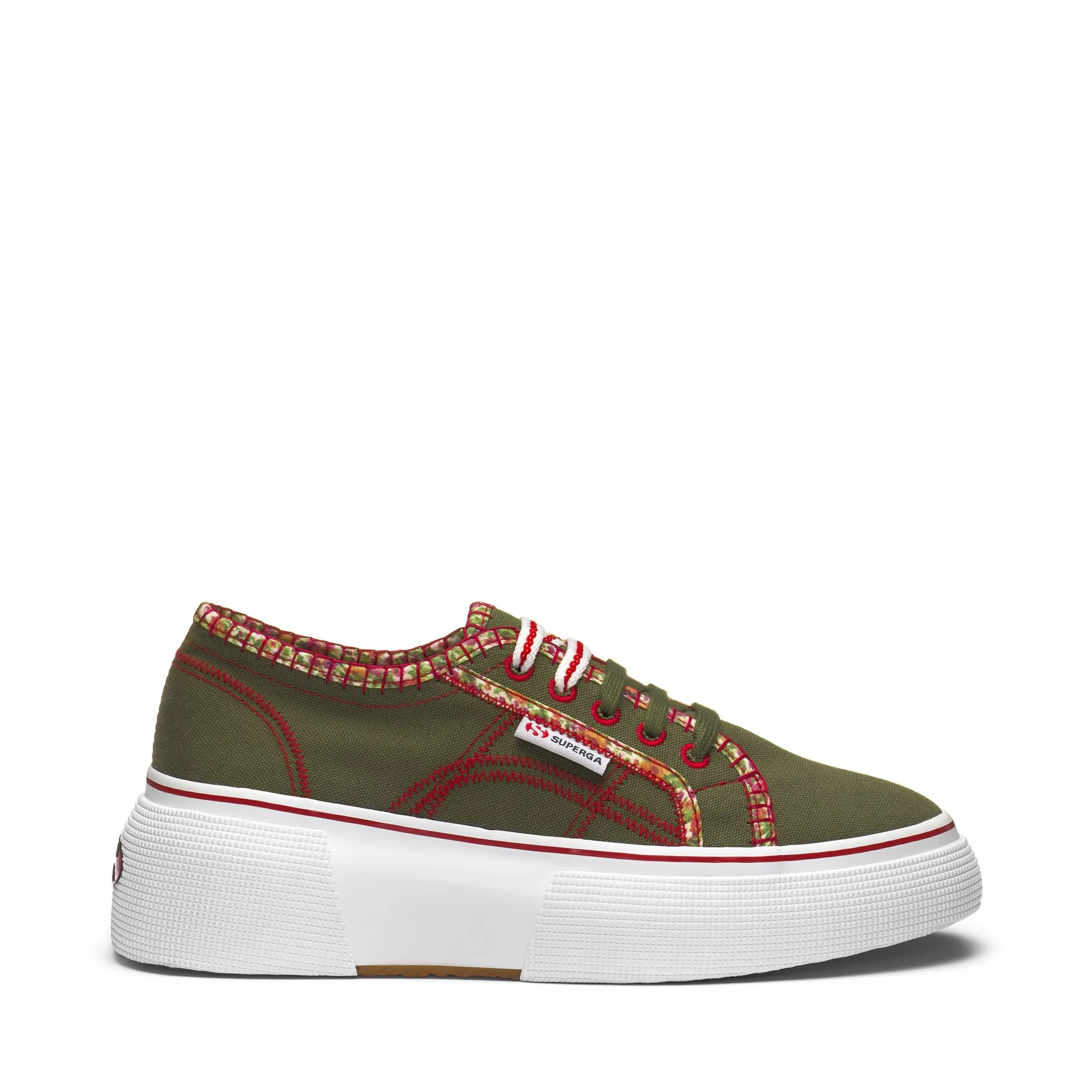 2287 BUBBLE LINE SUPERMAX - Lady Shoes - Wedge - Woman - CAPULET OLIVE-ORANGE FLOWERS