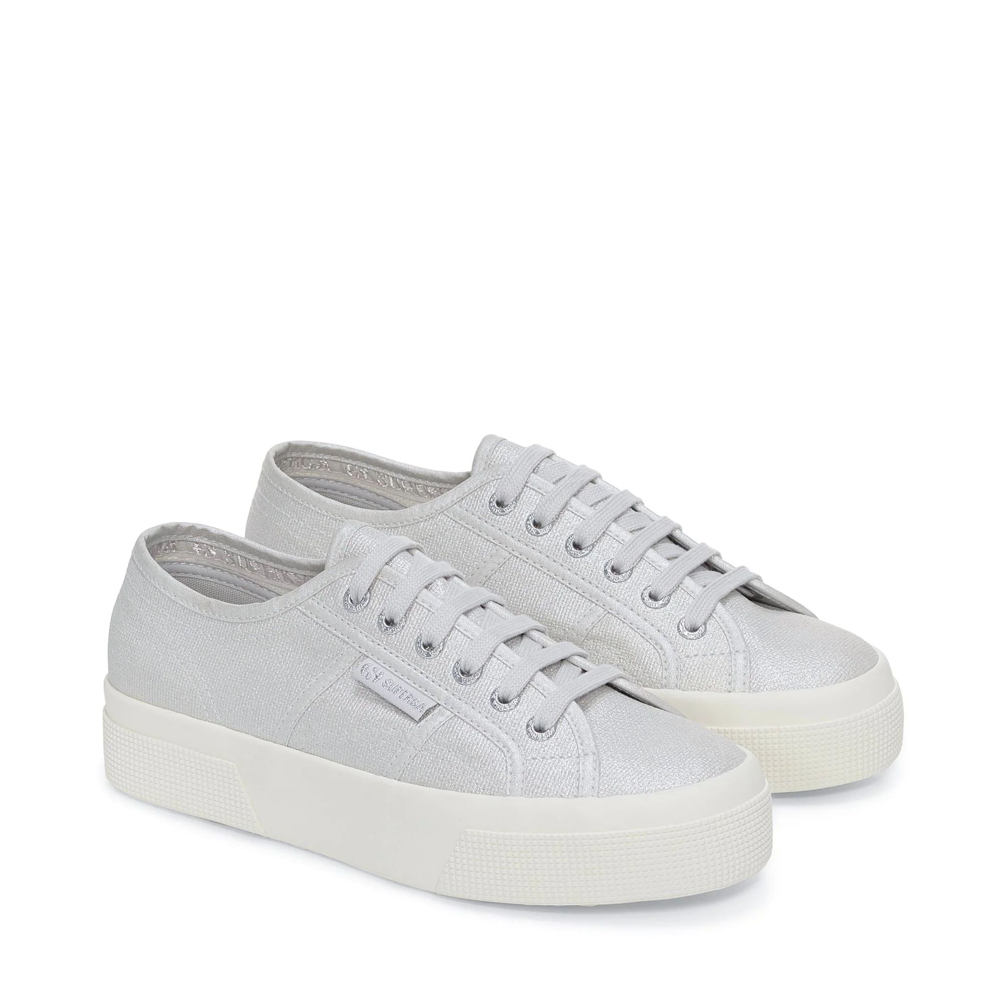 2740 PLATFORM PEARL MATTE CANVAS - Lady Shoes - Wedge - Woman - GREY SILVER-FAVORIO