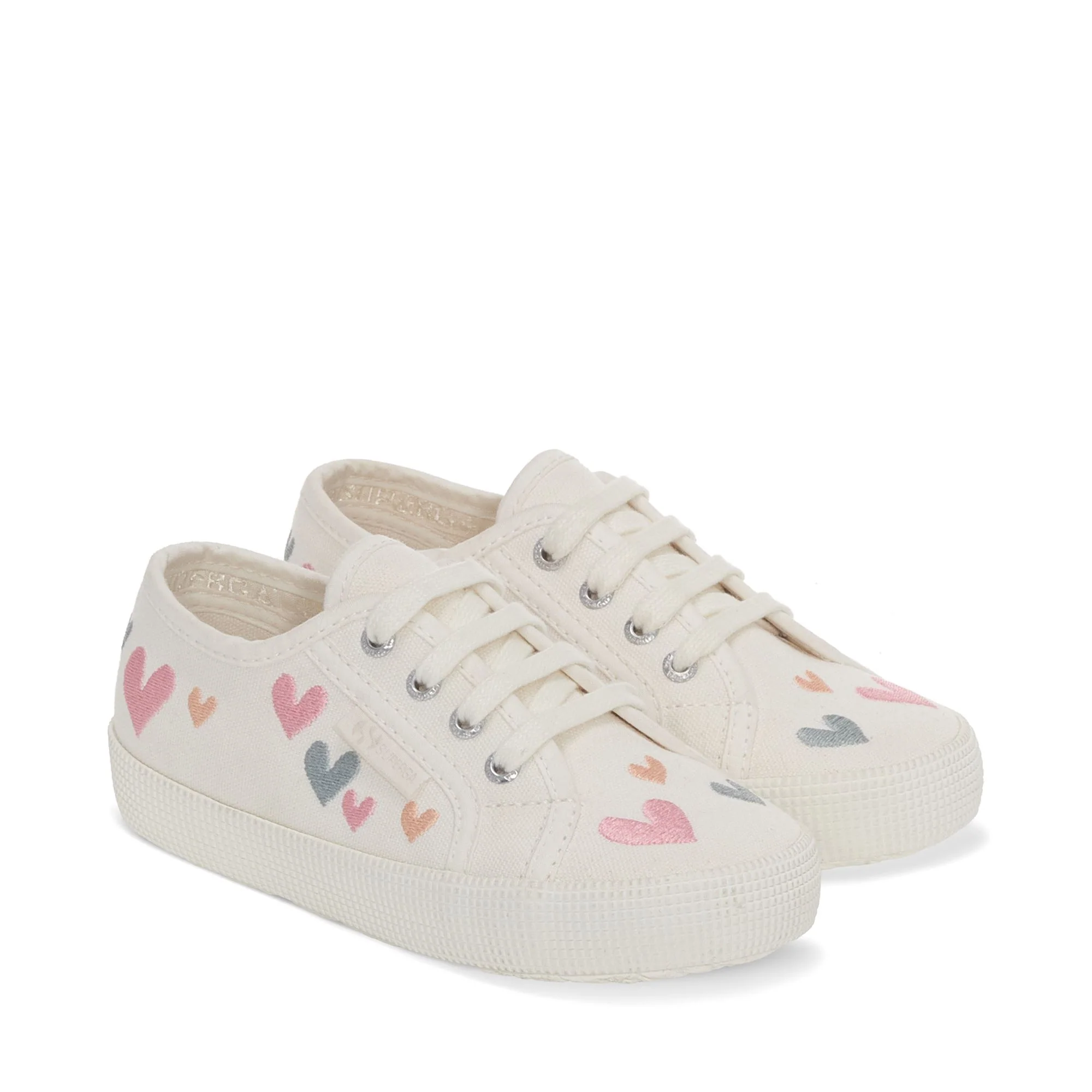 2750 KIDS EASYLITE HEARTS - Le Superga - Sneaker - Girl - WHITE AVORIO-MULTICOLOR HEARTS