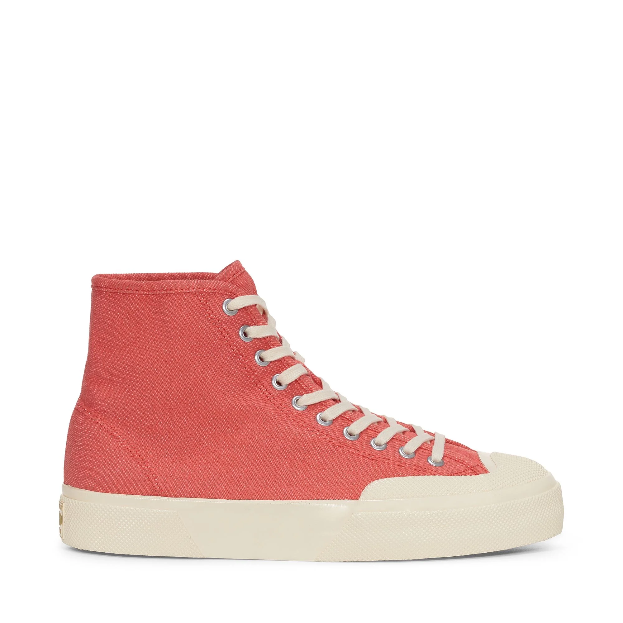 2433 WORKS HIGH CUT DENIM YARN DYED - Le Superga - Mid Cut - Unisex - RED-OFF WHITE